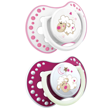 Lovi Silicone Dynamic Soother 0-3 M 2 pieces Night & Day Girl 22/809 at Zubaidas Official™