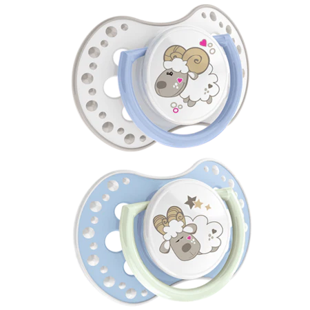 Lovi Silicone Dynamic Soother 0-3 M 2 pieces Night & Day Boy Lamb 22/809 at Zubaidas Official™
