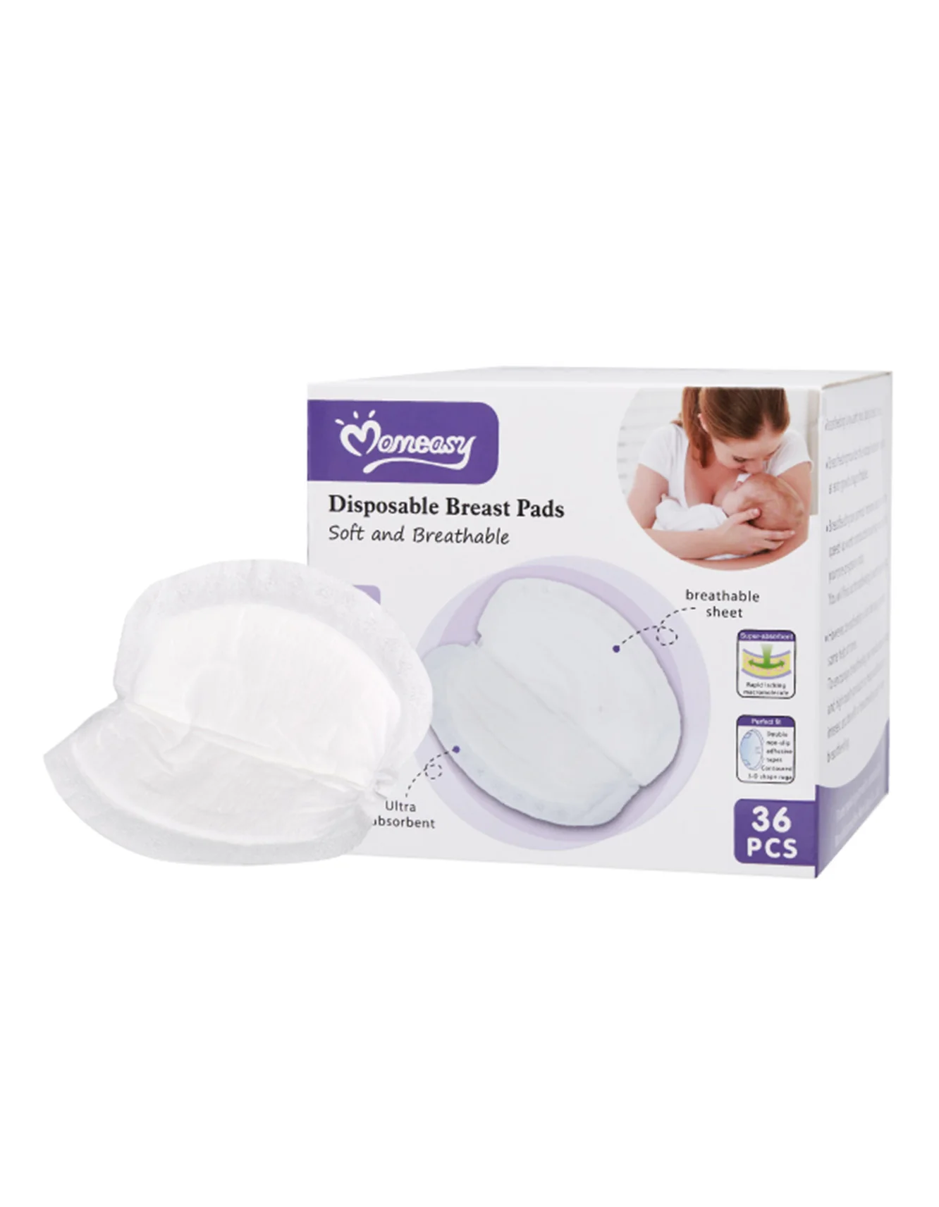 Momeasy Disposable Breast Pads 36 Pieces at Zubaidas Official™