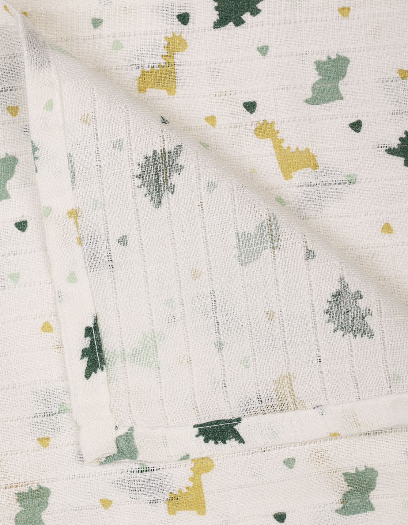Muslin Sheets Pack of 2 Bambies Dino and Leaf Print at Zubaidas - Image 4