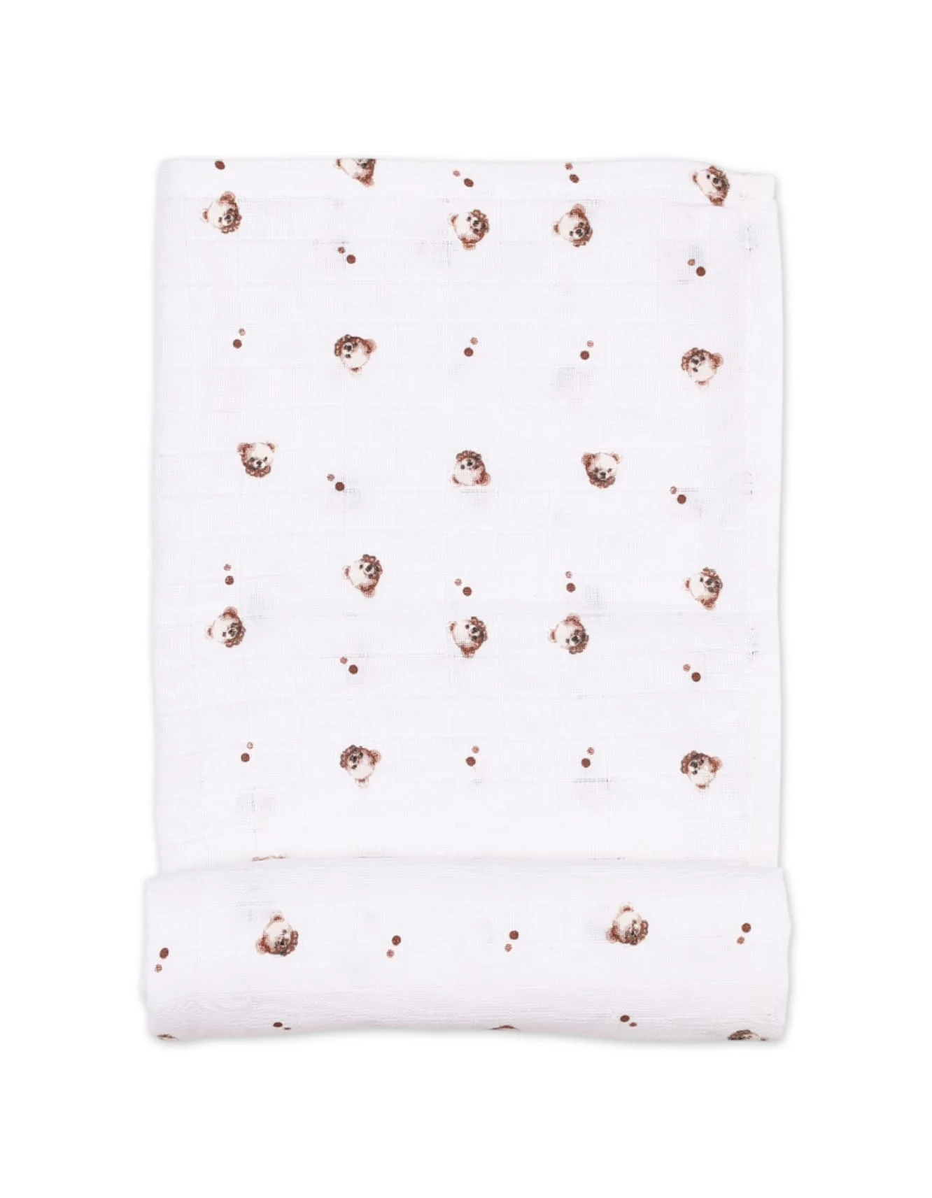Muslin Sheets Pack of 2 Bambies Faces White and Brown at Zubaidas - Image 2