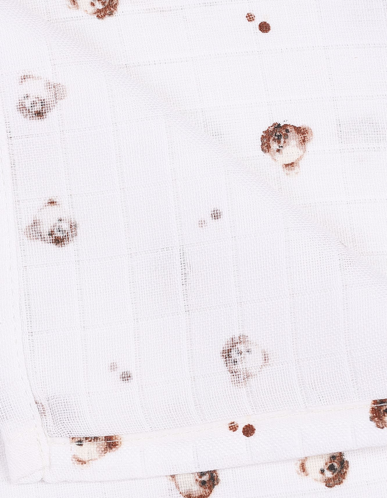 Muslin Sheets Pack of 2 Bambies Faces White and Brown at Zubaidas - Image 3