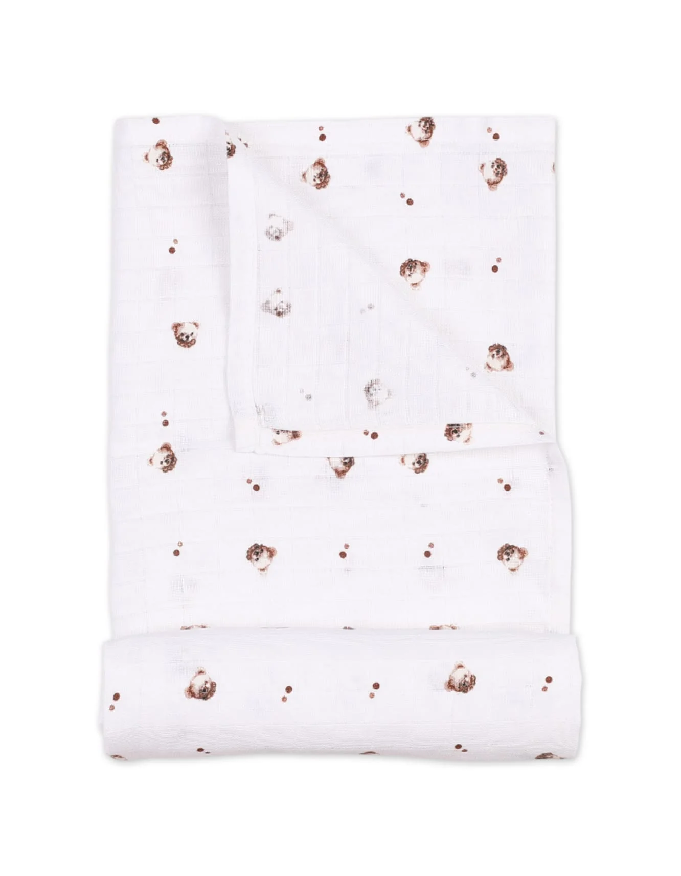Muslin Sheets Pack of 2 Bambies Faces White and Brown at Zubaidas - Image 4