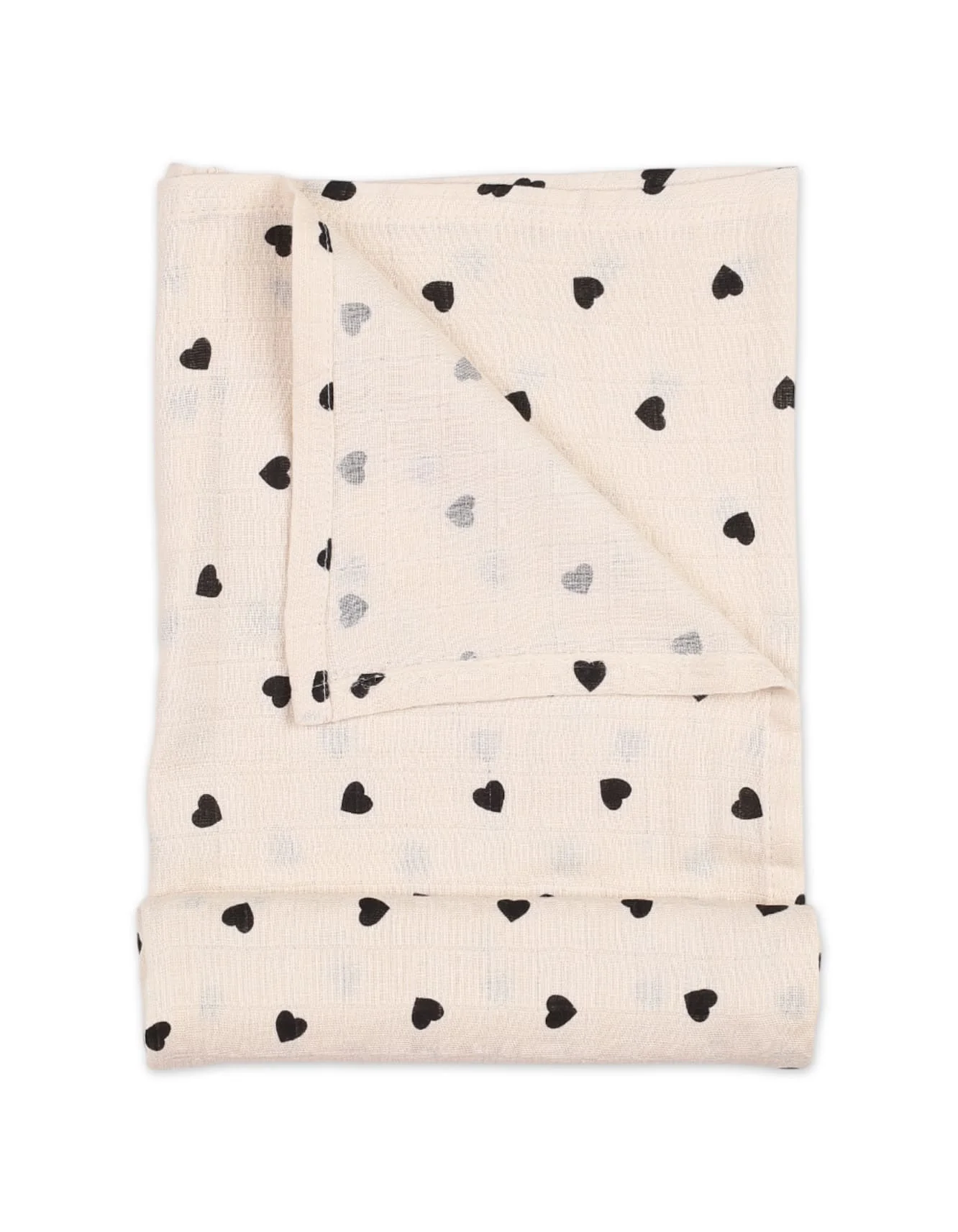 Muslin Sheets Pack of 2 Bambies Hearts Beige and Light Pink at Zubaidas - Image 7