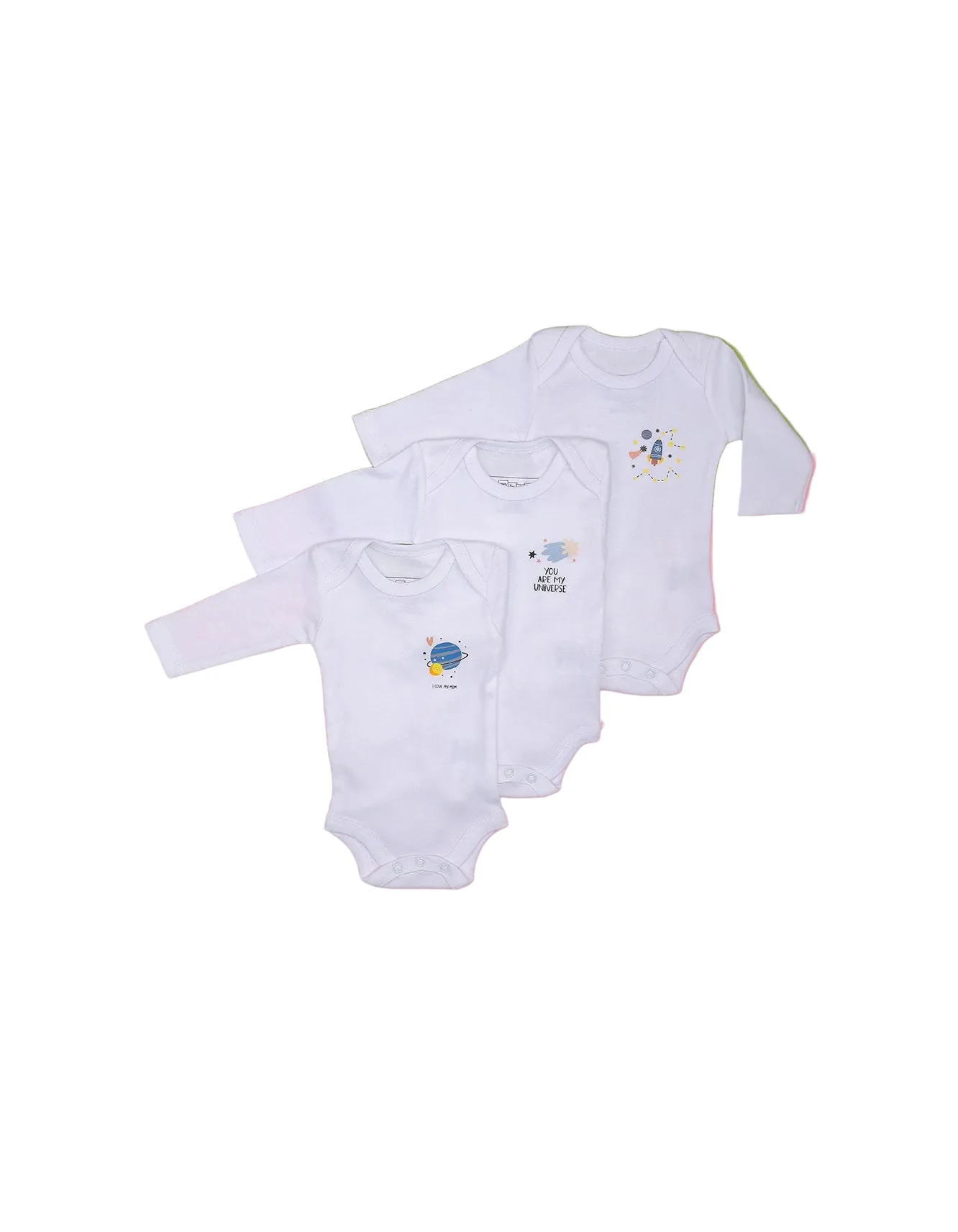 Newborn Baby Body Suits White Bambies Pack of 3 at Zubaidas
