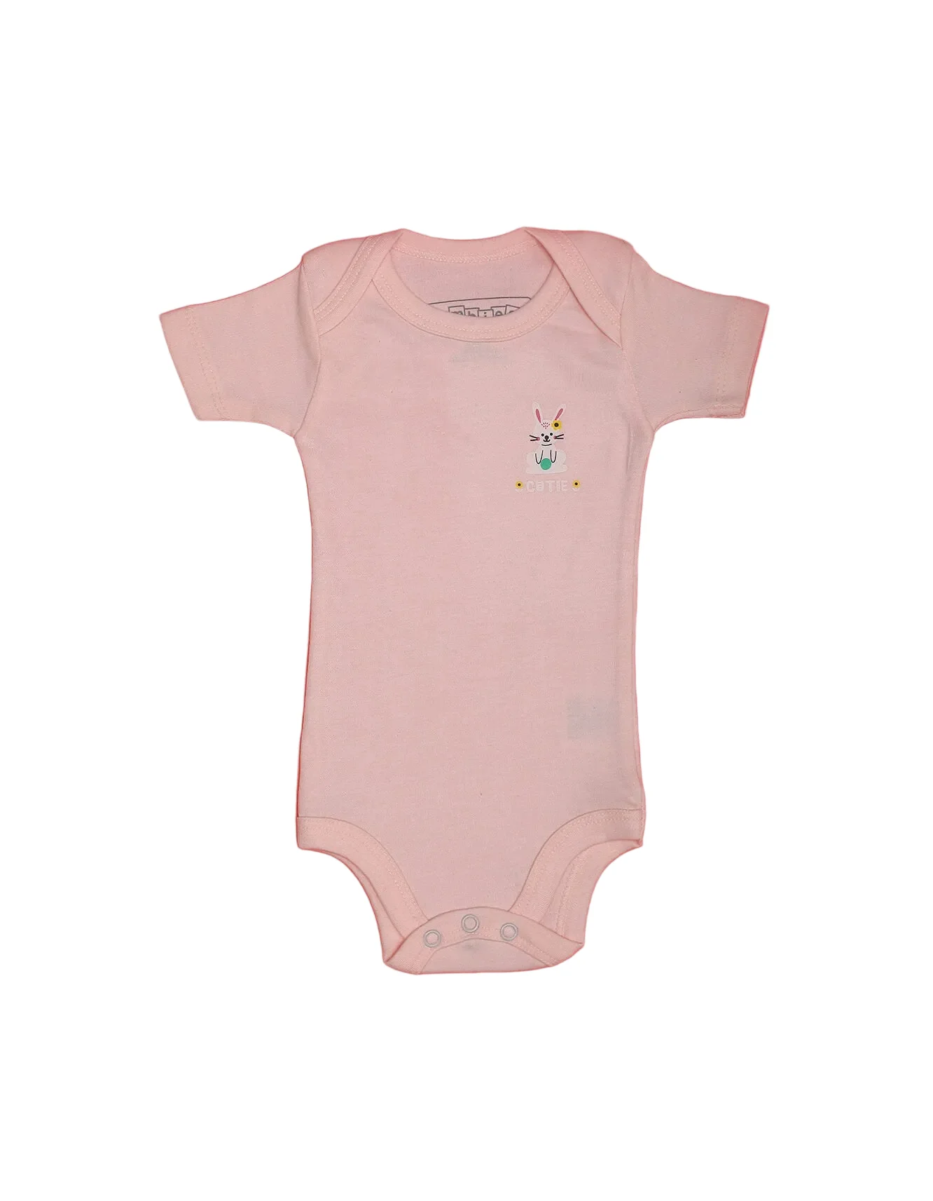 Newborn Baby Girls Body Suits Pack of 3 Bambies Light Pink at Zubaidas - Image 3