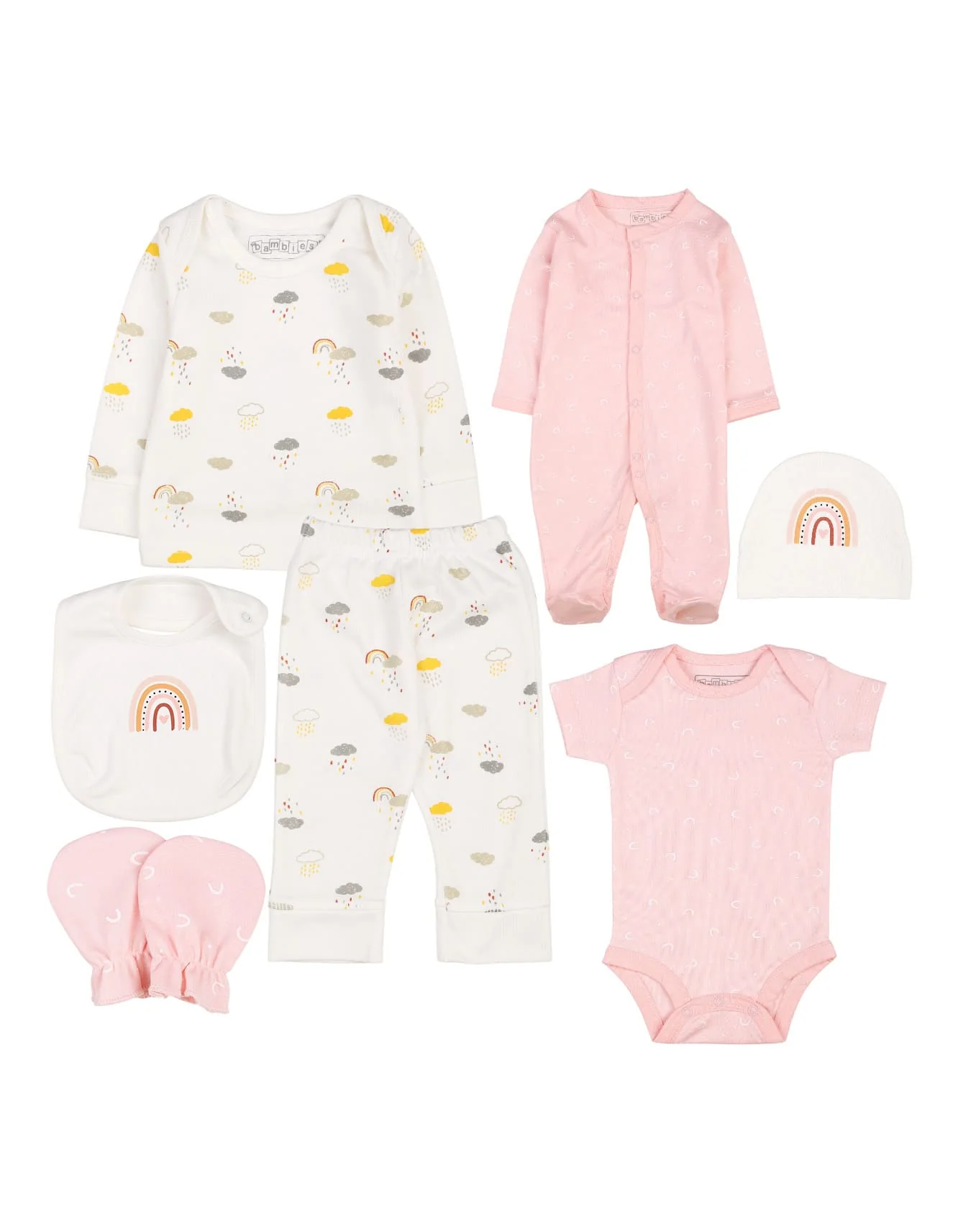 Newborn Baby Girls Essentials Gift Sets Bambies Rainbow at Zubaidas