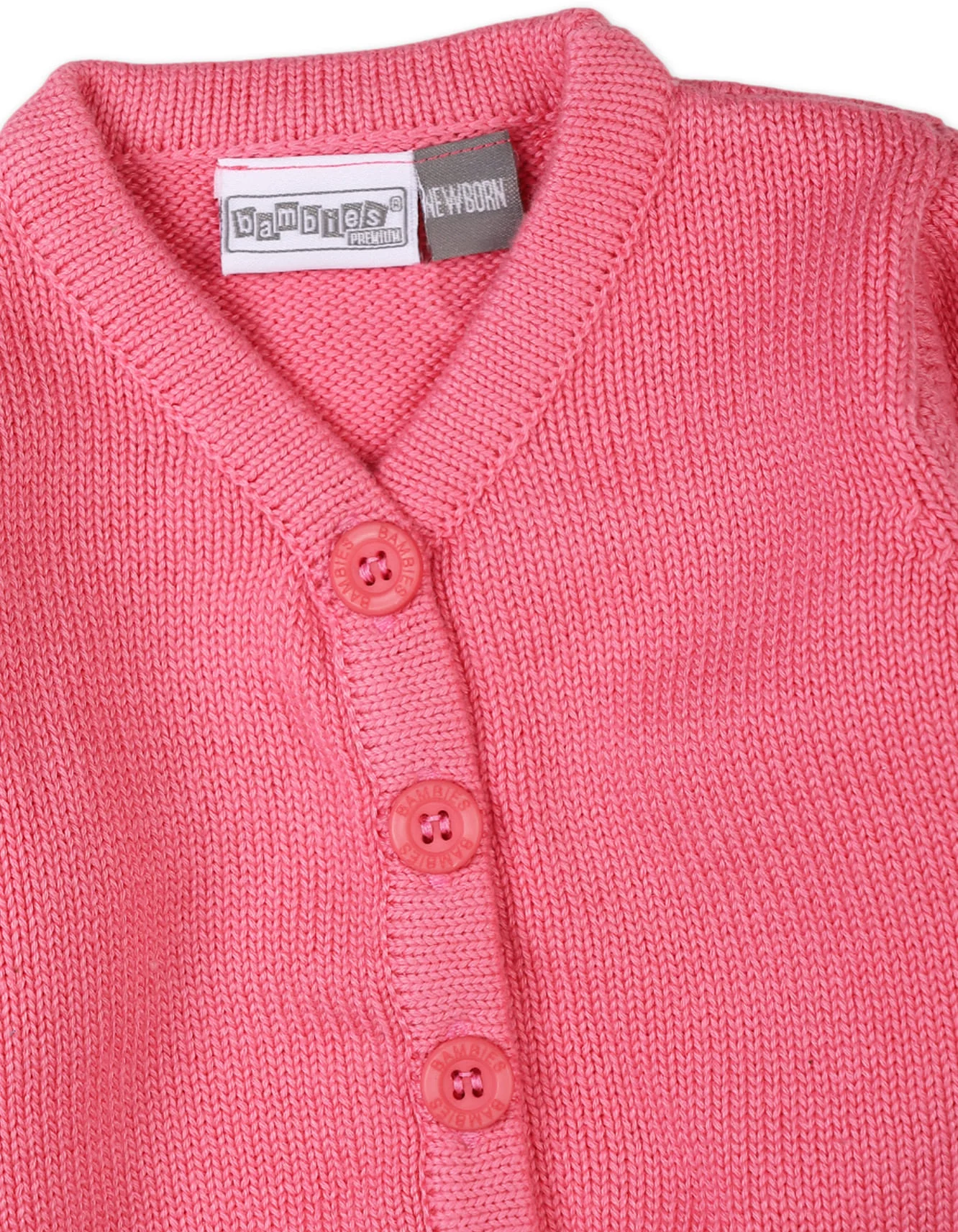 Newborn Baby Girls Winter Cardigan Knitted Bambies Pink at Zubaidas - Image 2