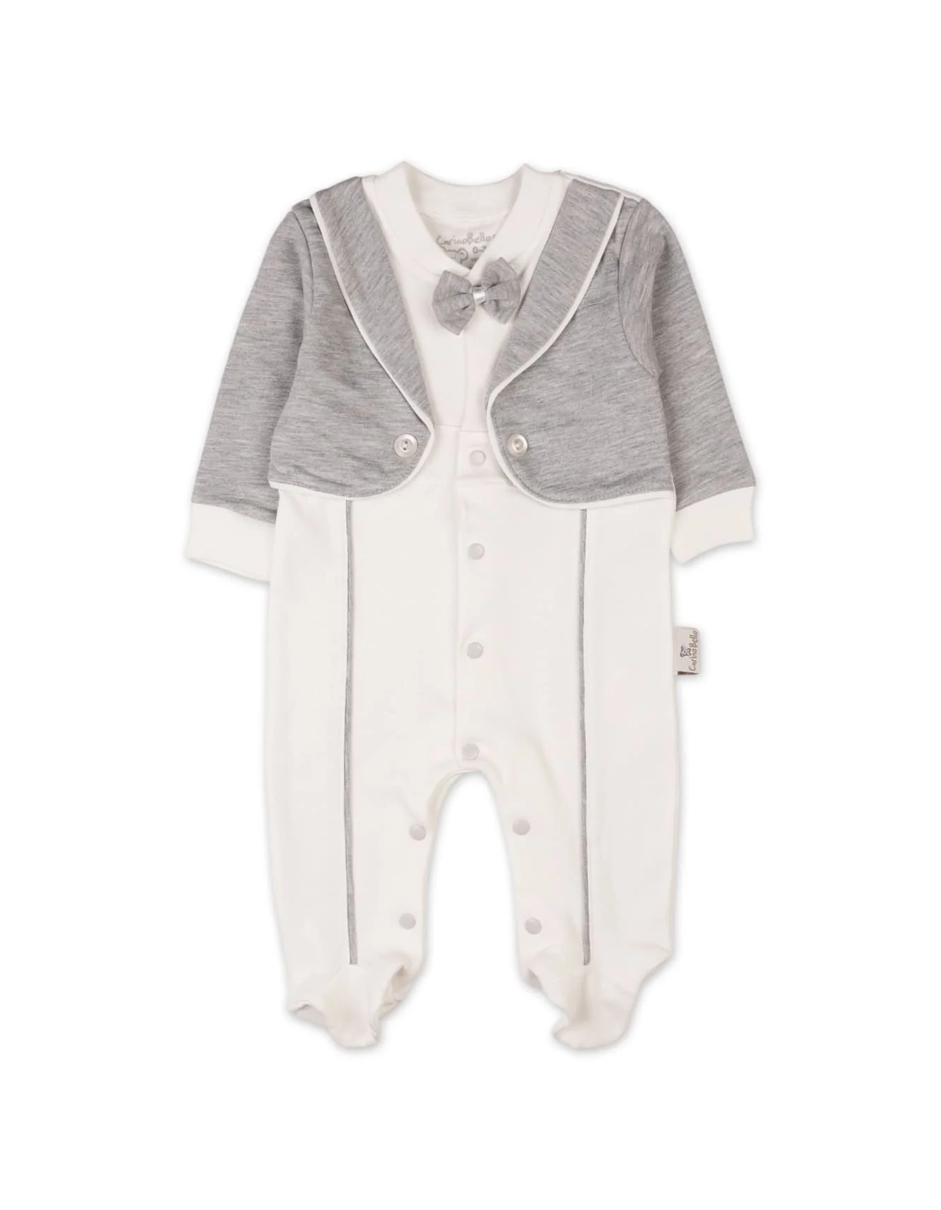 Newborn Boys Romper with Cap Grey Premium Turkish Collection at Zubaidas - Image 3
