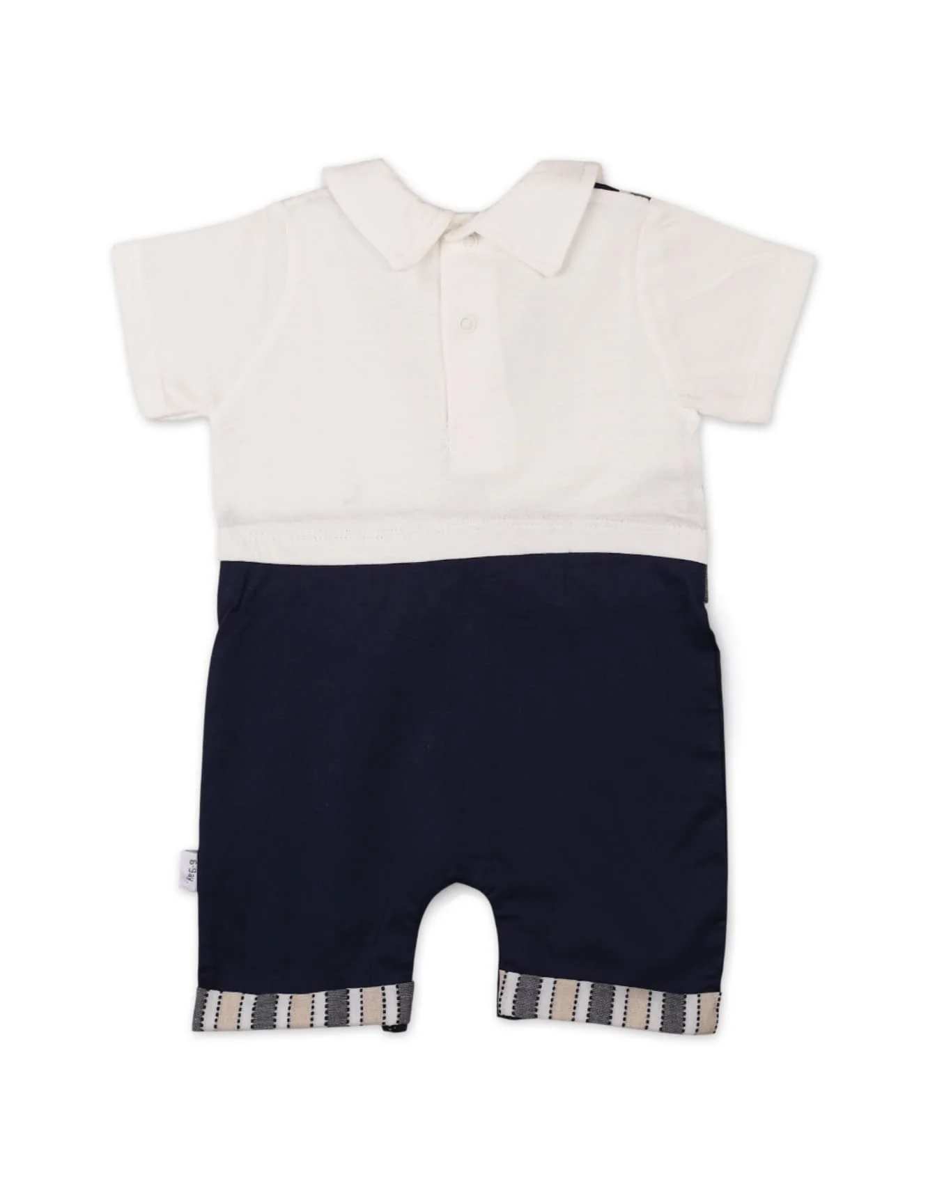 Newborn Boys Summer Romper Beige Premium Turkish Collection at Zubaidas - Image 3