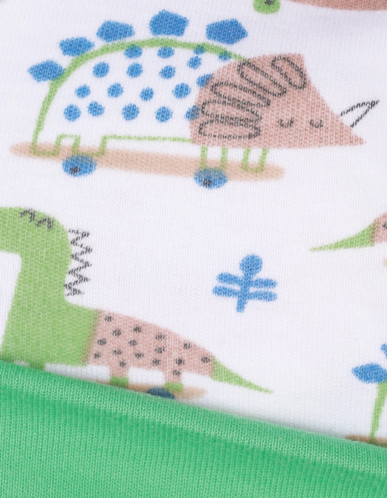 Newborn Cap Green Dino Theme for Boys - Medium - Image 2