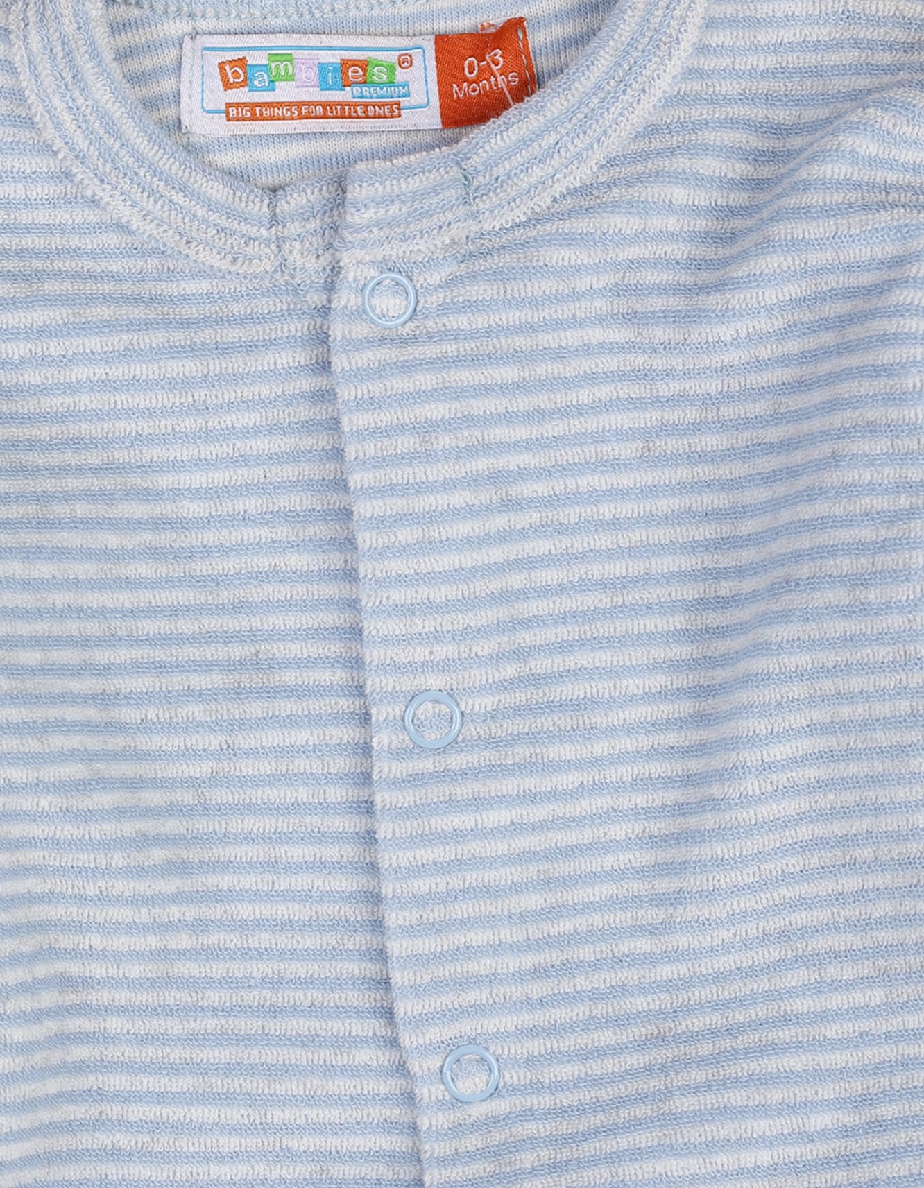 Newborns Baby Boys Winter Romper Bambies Striped Blue at Zubaidas - Image 2