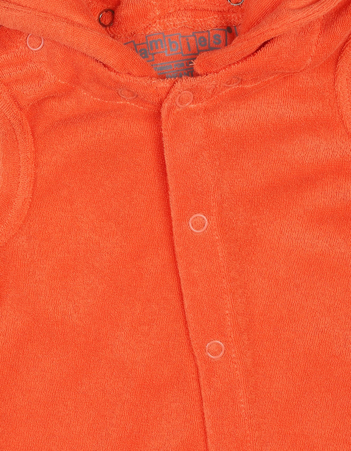 Newborns Baby Jumpsuit Bambies Detachable Hoodie Orange at Zubaidas - Image 3