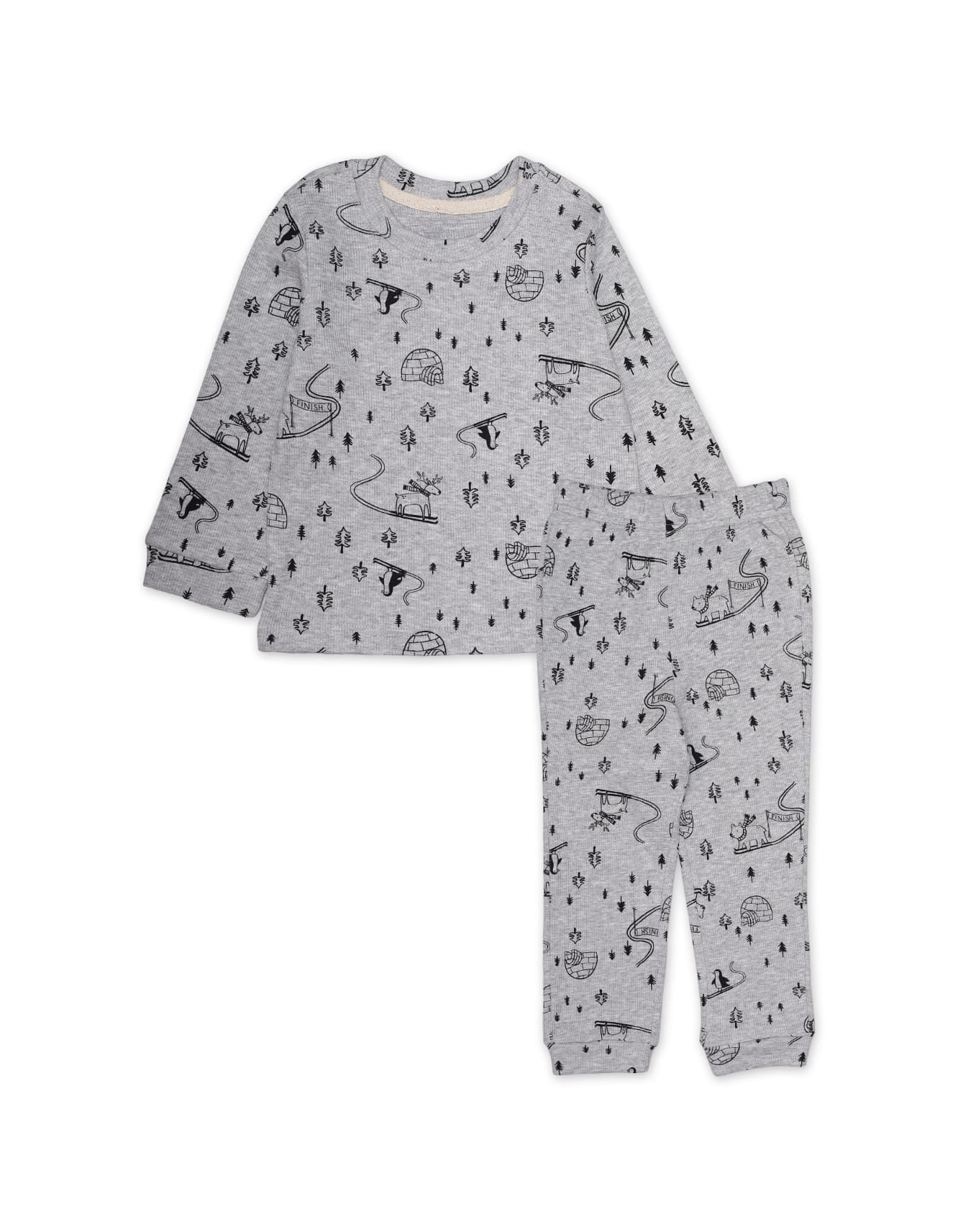 Zubaida's Night Suit Pine Tree Grey - Image 2