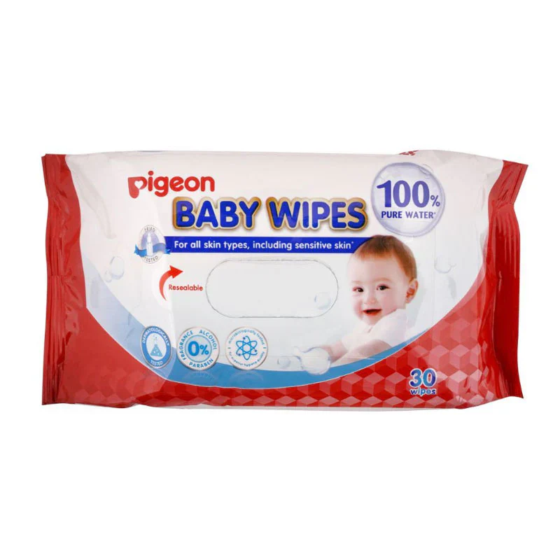 Pigeon Baby Wipes, Cham & Rose 30 Sheets - P860 at Zubaidas Official™ Pakistan