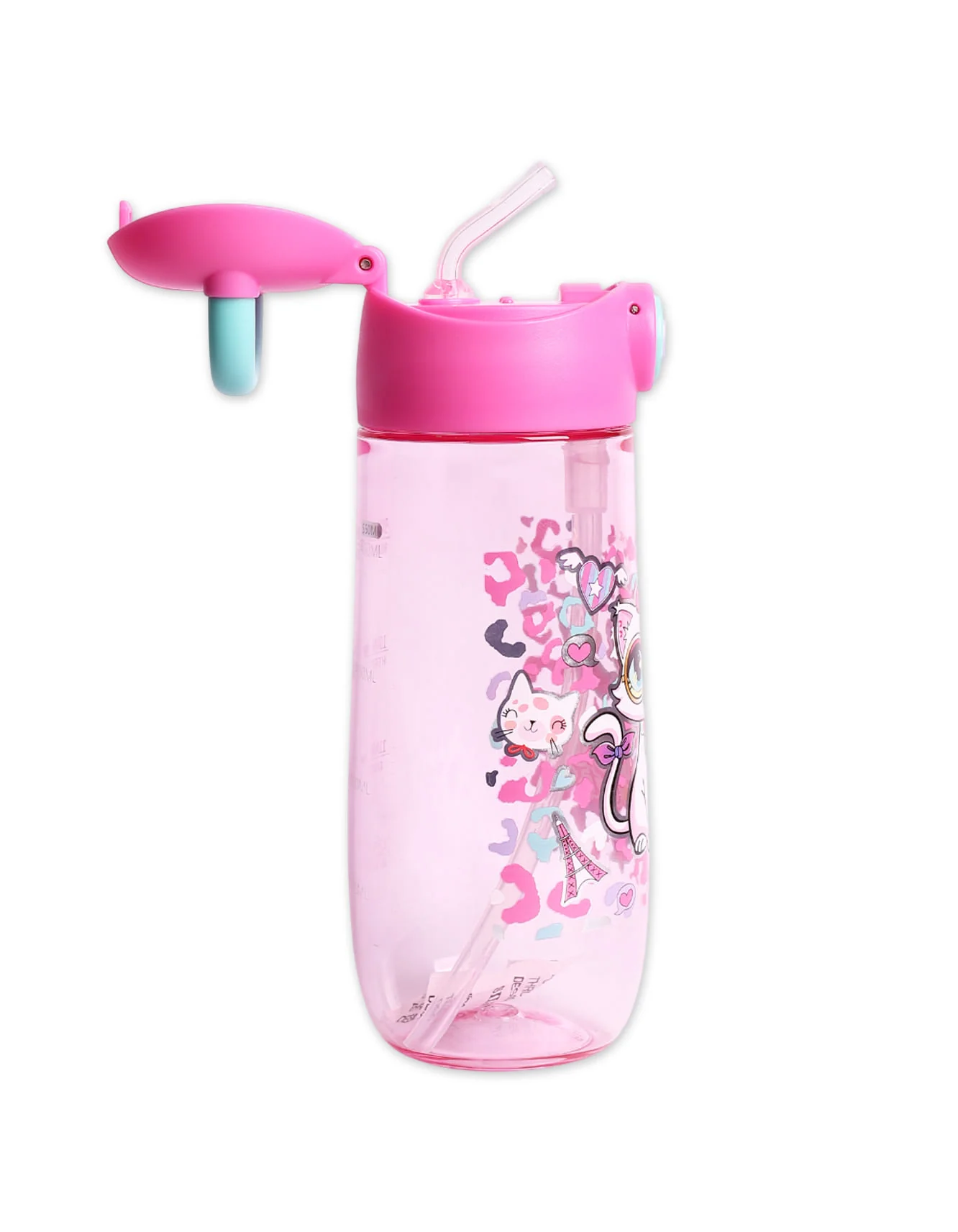 Water Bottle Pink Kitty with Straw at Zubaidas Official™ Pakistan - Image 2