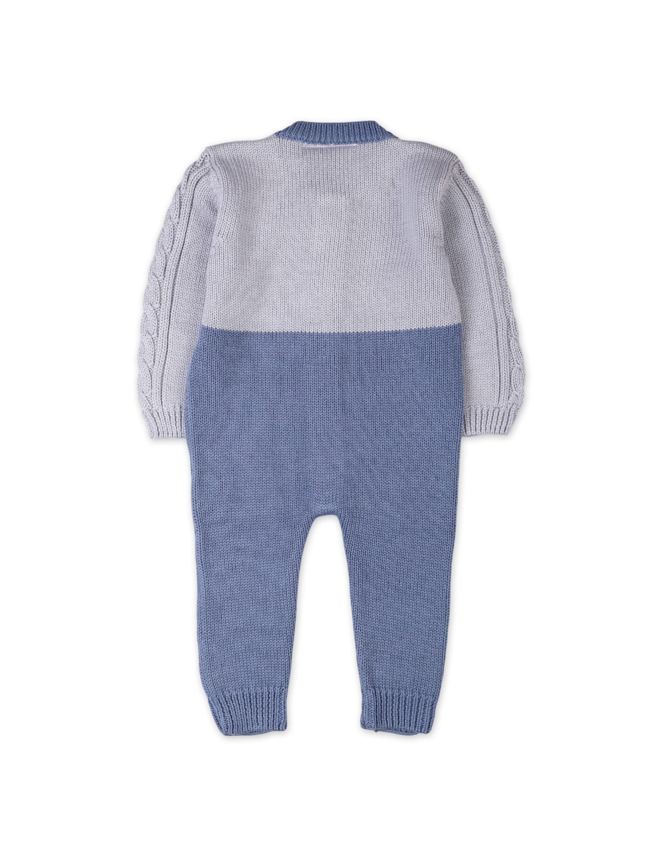 Newborn Baby Winter Knitted Rompers Bambies Two Tone Grey and Blue at Zubaidas - Image 3