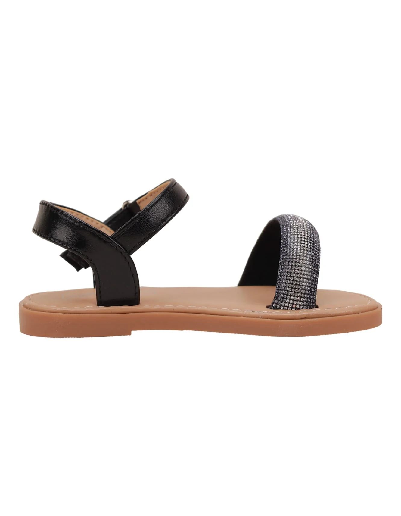 Sandal Black with Diamontee Top Strap for Girls - Infant - Image 3