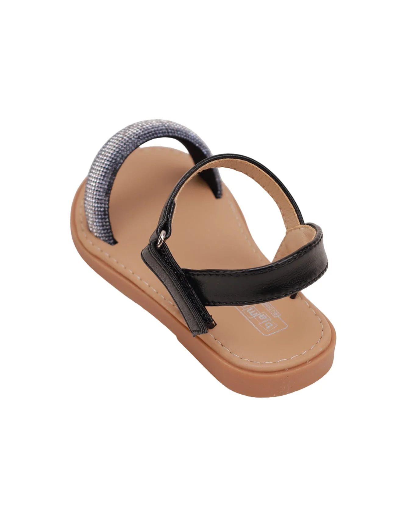 Sandal Black with Diamontee Top Strap for Girls - Infant - Image 4