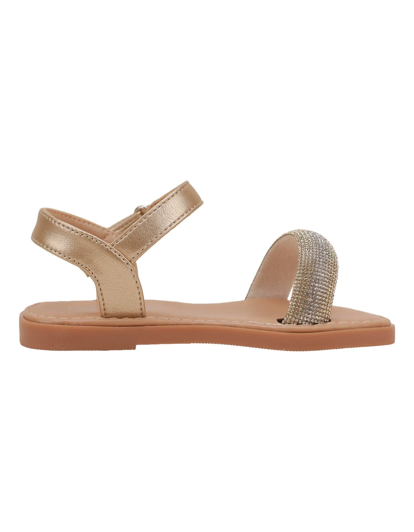 Sandal Golden with Diamontee Top Strap for Girls - Infant - Image 3