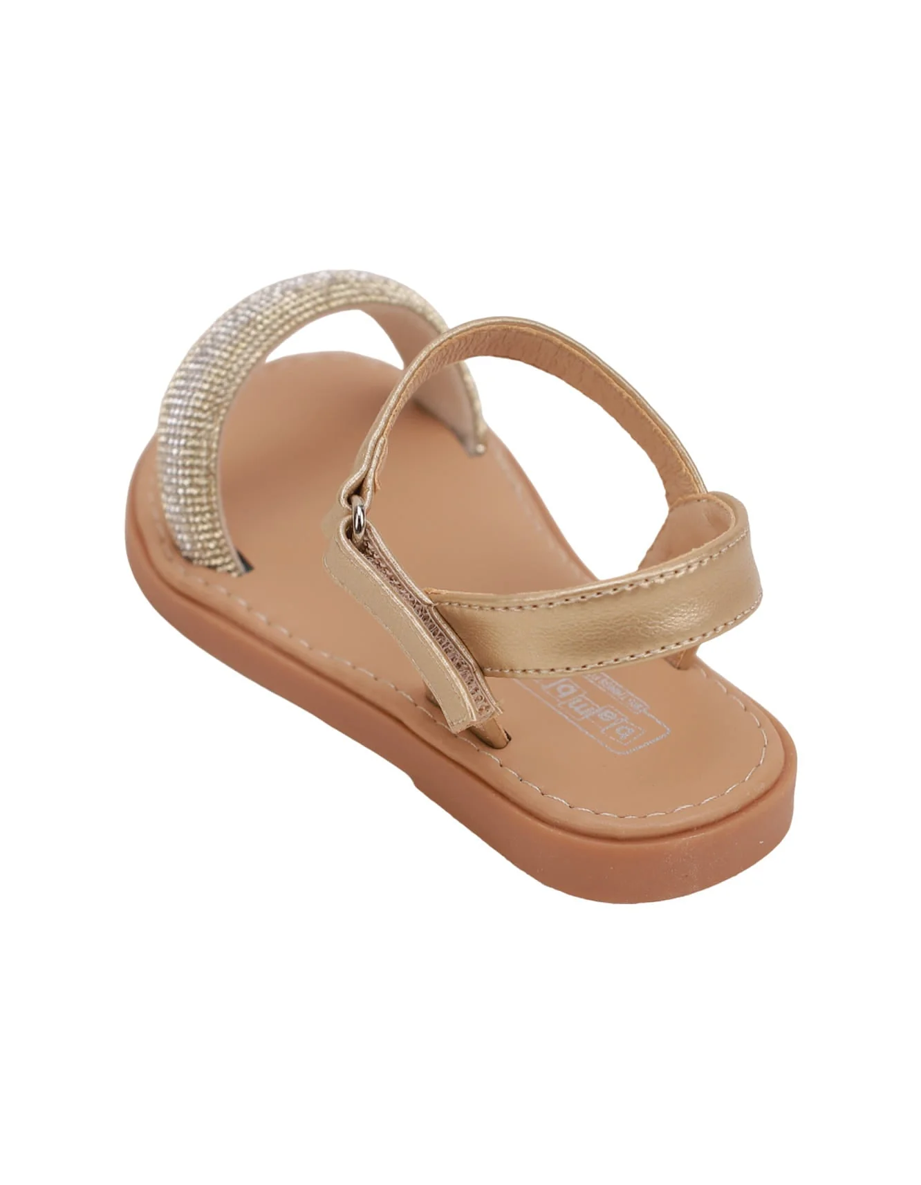 Sandal Golden with Diamontee Top Strap for Girls - Infant - Image 4