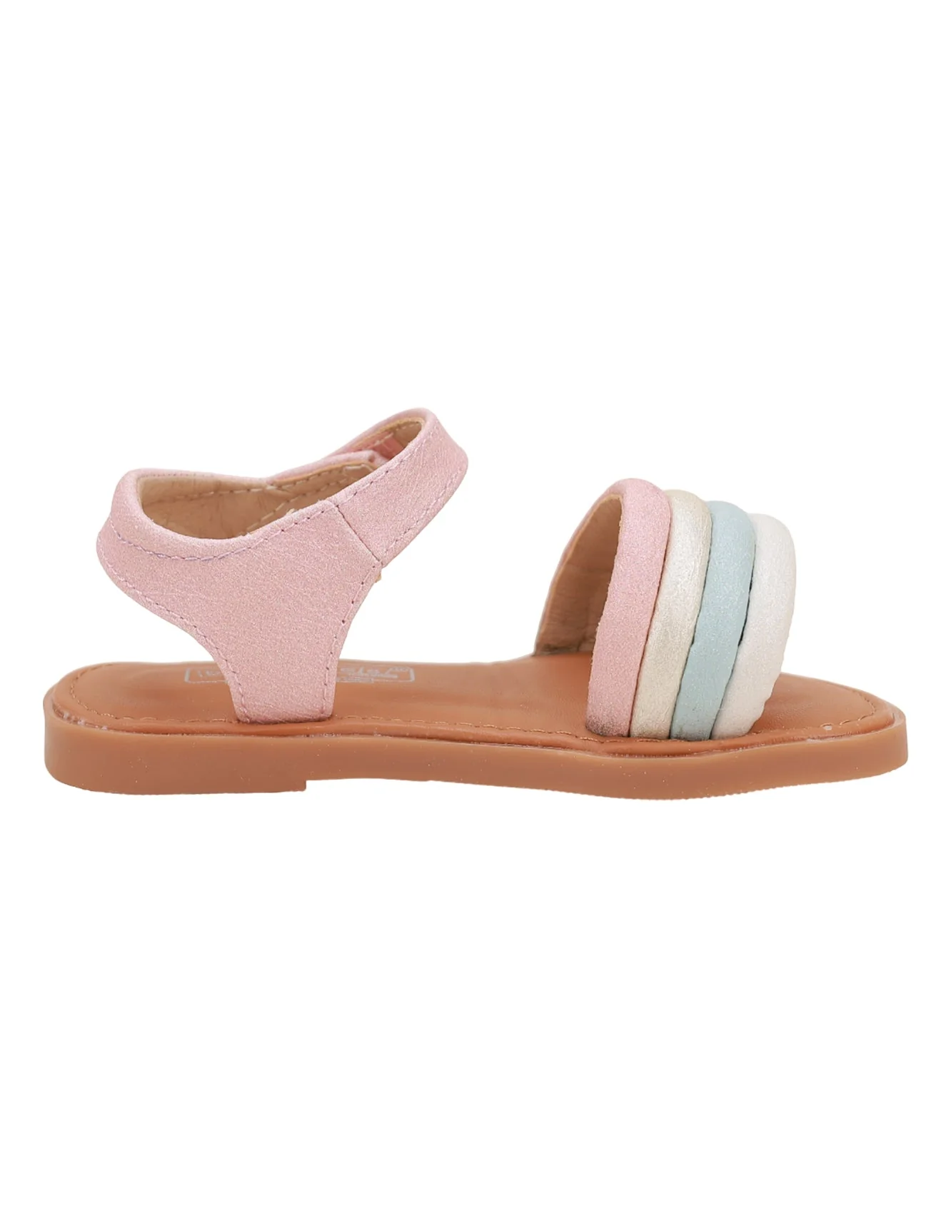 Sandal Pink with Multi Color Stripes for Girls - Infant - Image 3