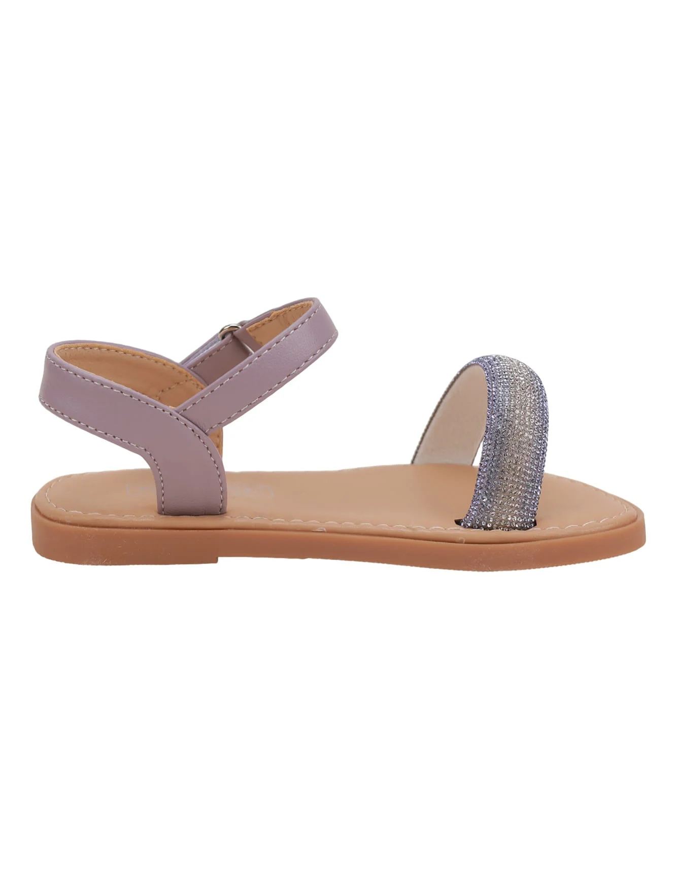 Sandal Purple with Diamontee Top Strap for Girls - Infant - Image 3