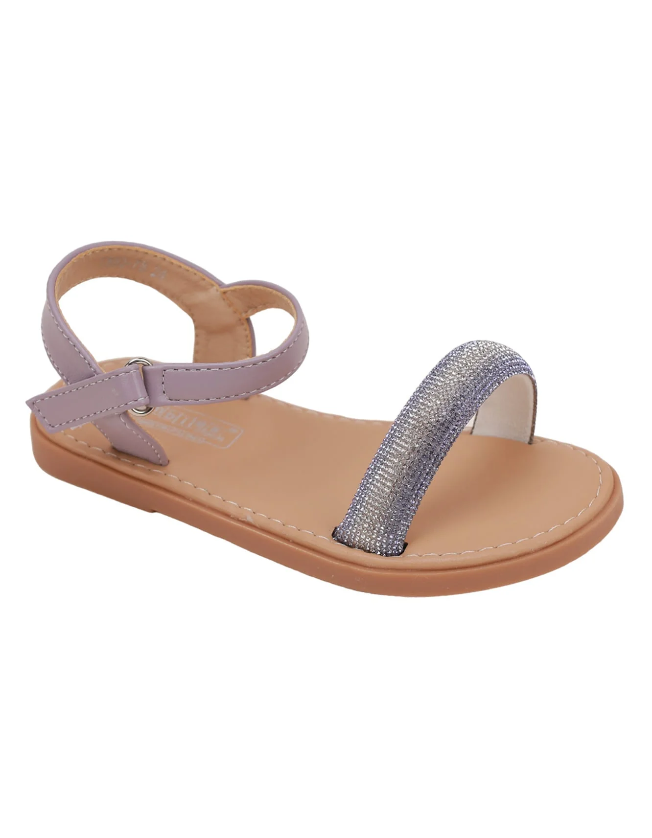 Sandal Purple with Diamontee Top Strap for Girls - Kids - Image 2