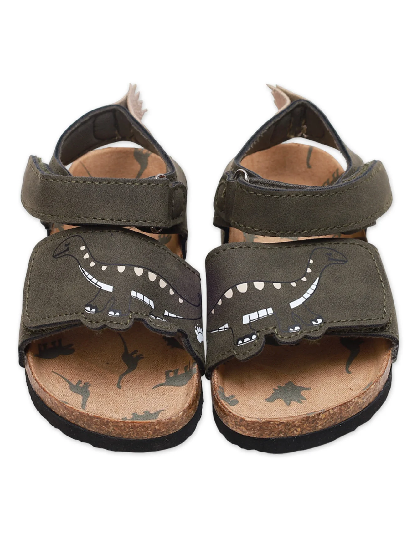 DinoSteps Kids’ Dinosaur Sandals – Velcro Strap & Cork Footbed