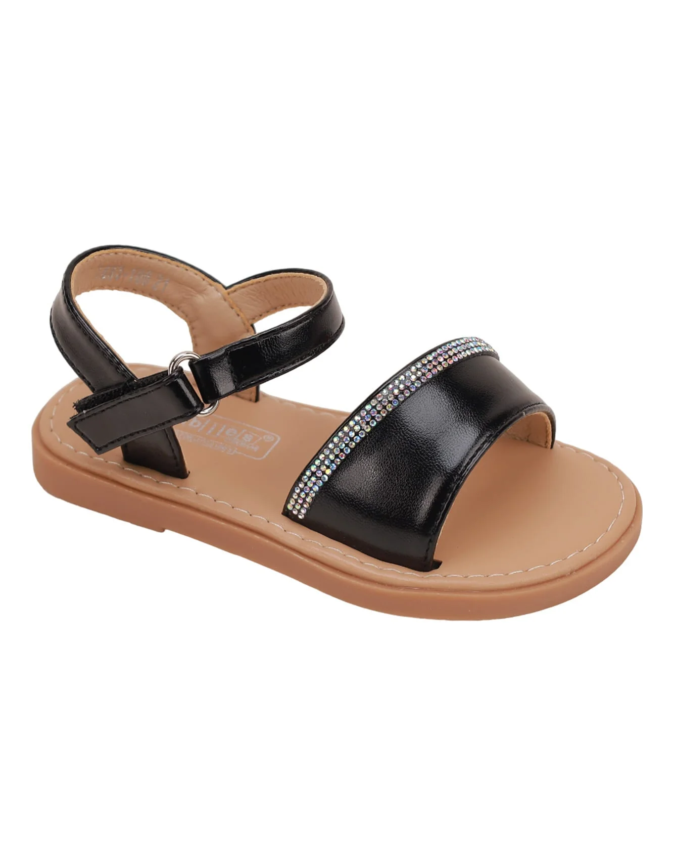 Sandal Black with Diamontees for Girls - Infant - Image 2