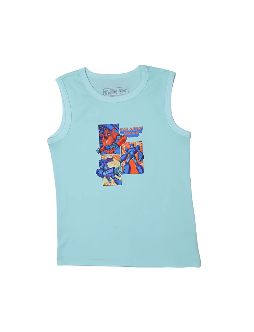 Zubaida's Sando Mint Blue for Boys - Galactic Squad