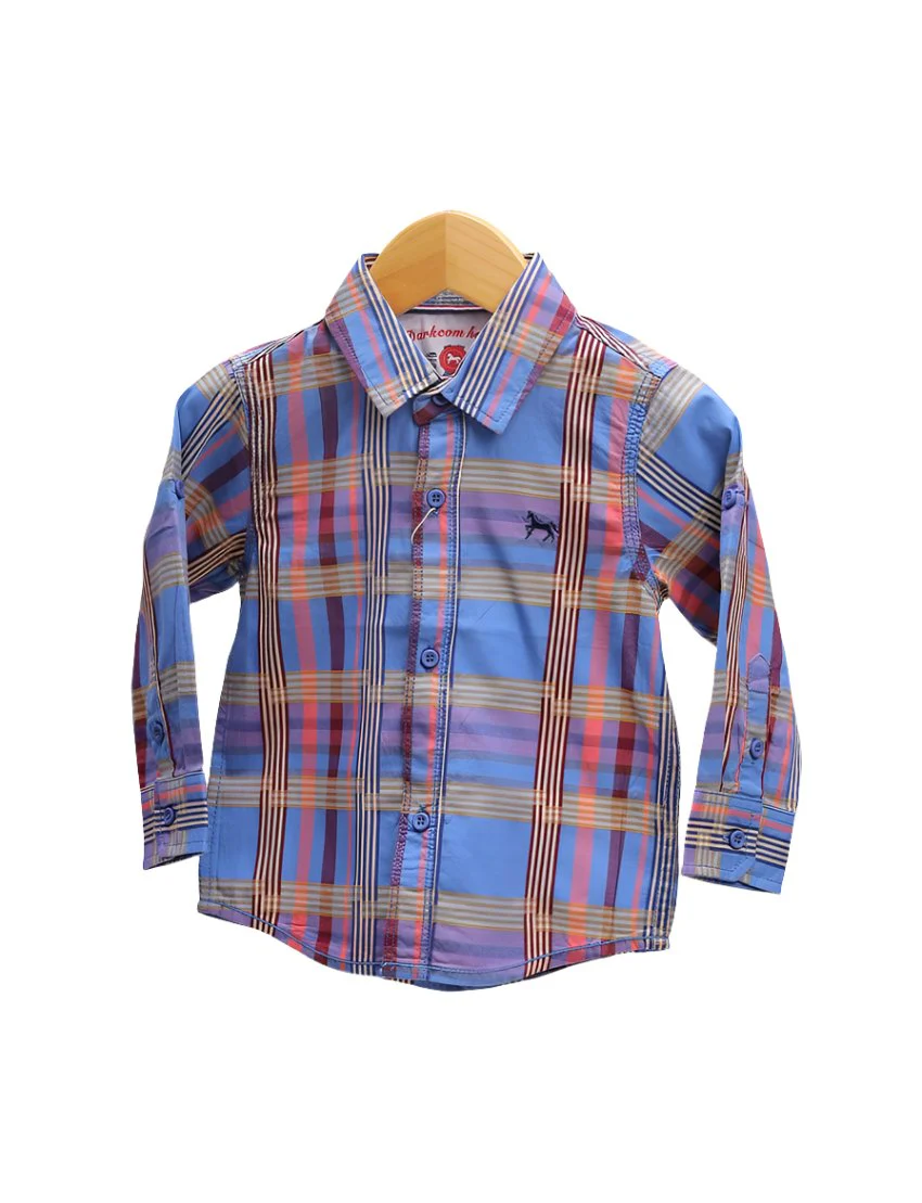 Zubaida's Shirt Blue with Multi Stripes