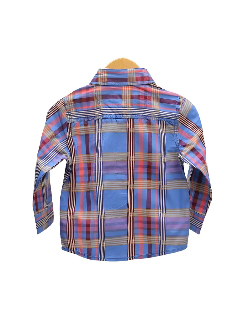 Zubaida's Shirt Blue with Multi Stripes - Image 3