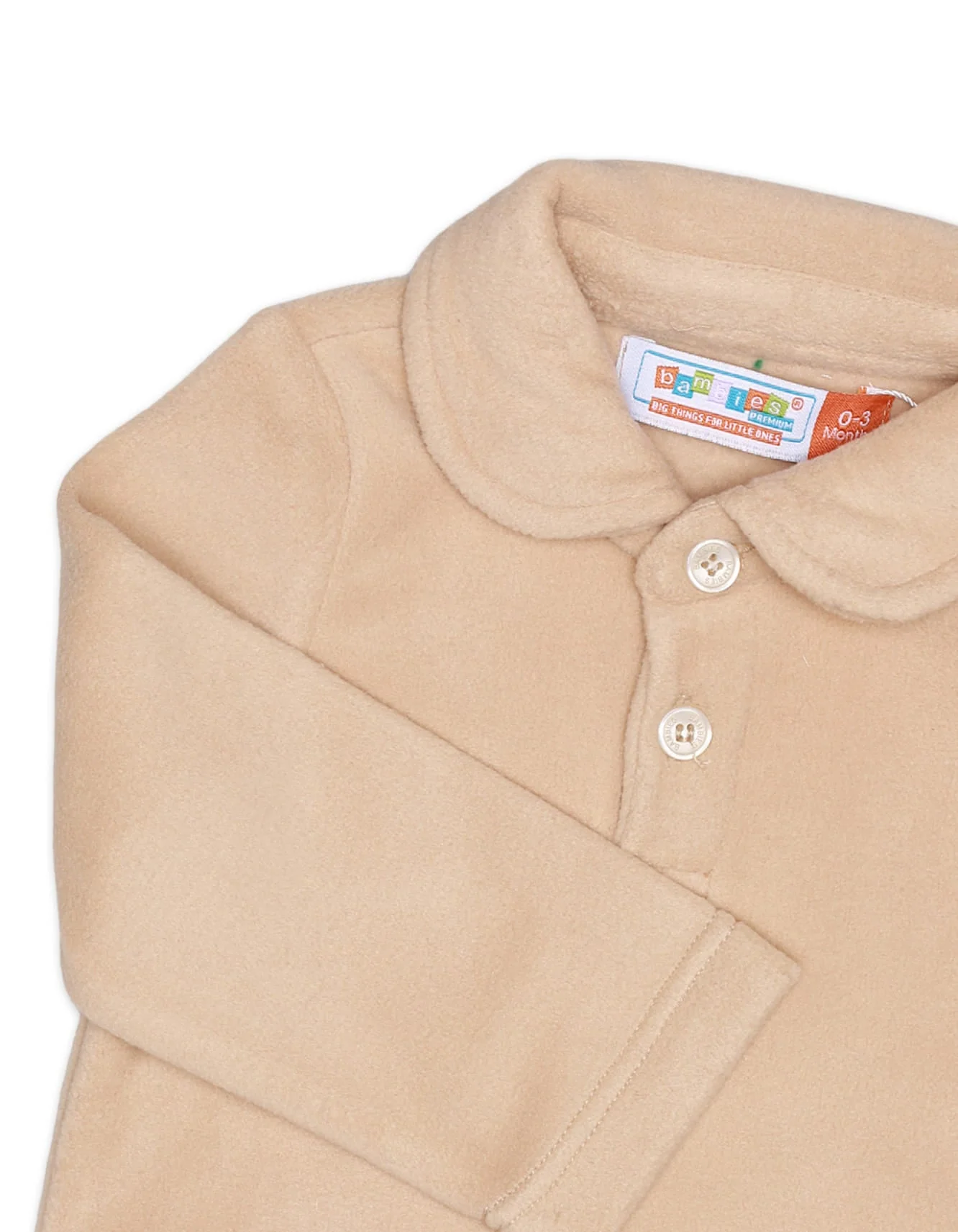 Zubaida's Shirt Collar Style Beige Infant Unisex - Image 3