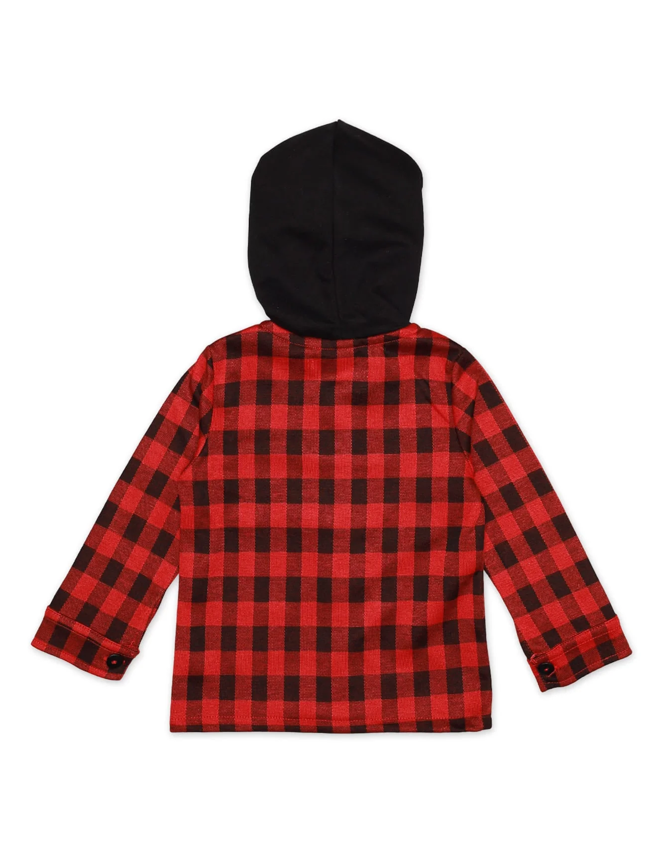 Zubaida's Shirt Hooded Contras Red Check Toddler Boys - Image 2