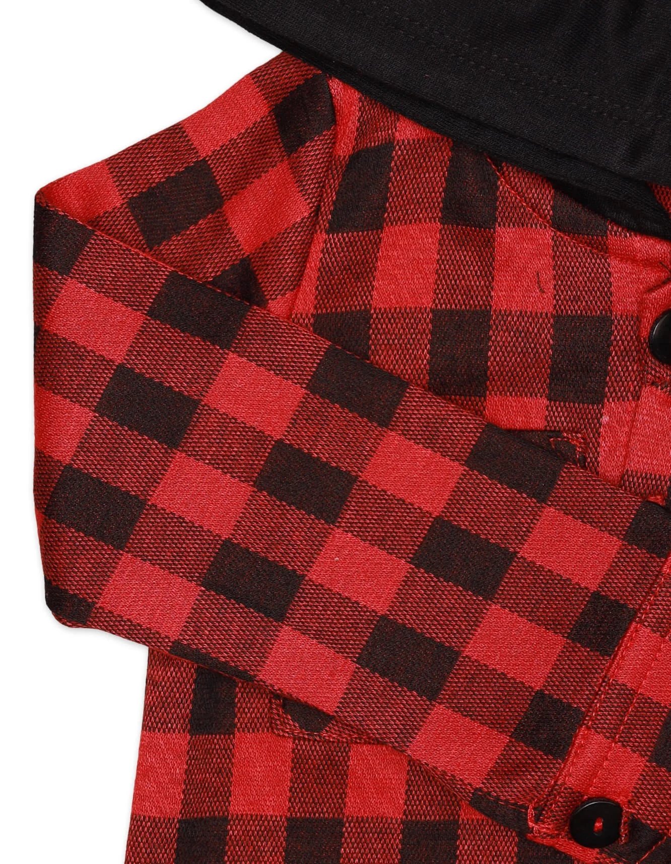 Zubaida's Shirt Hooded Contras Red Check Toddler Boys - Image 3
