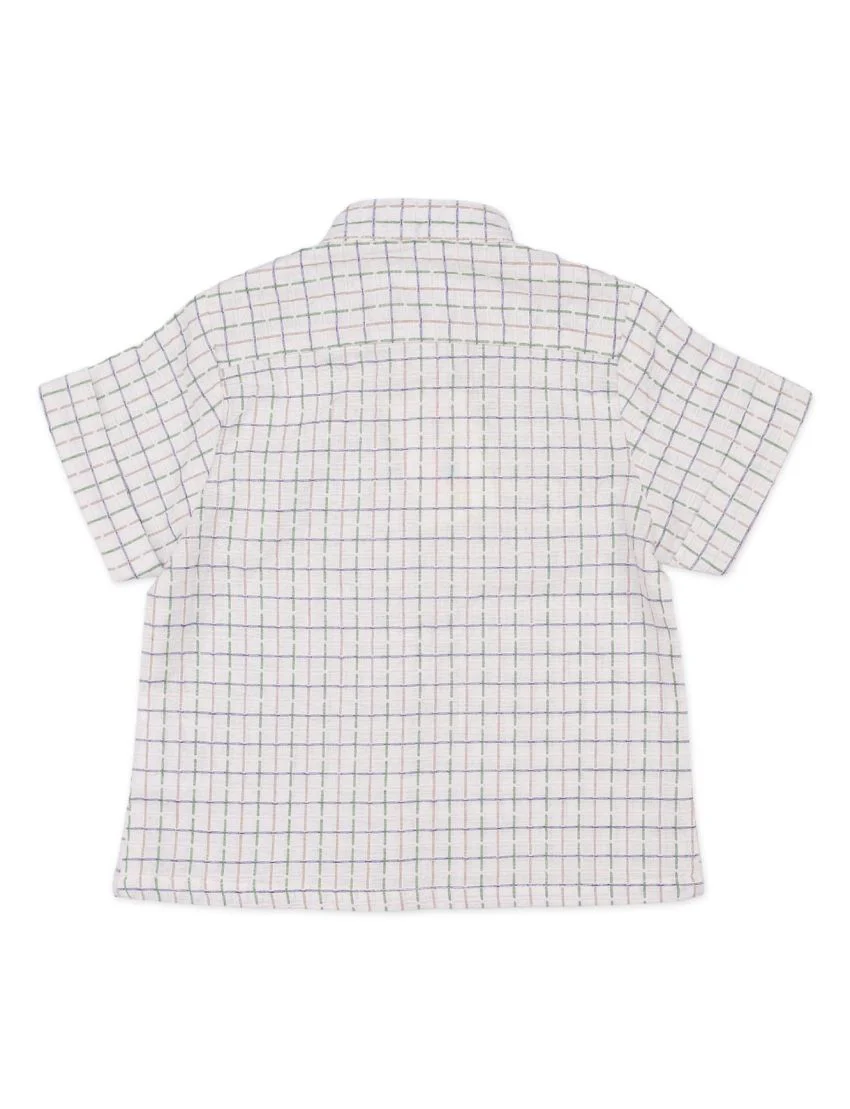 Zubaida's Shirt White with Check Print for Boys - Infant - Image 2