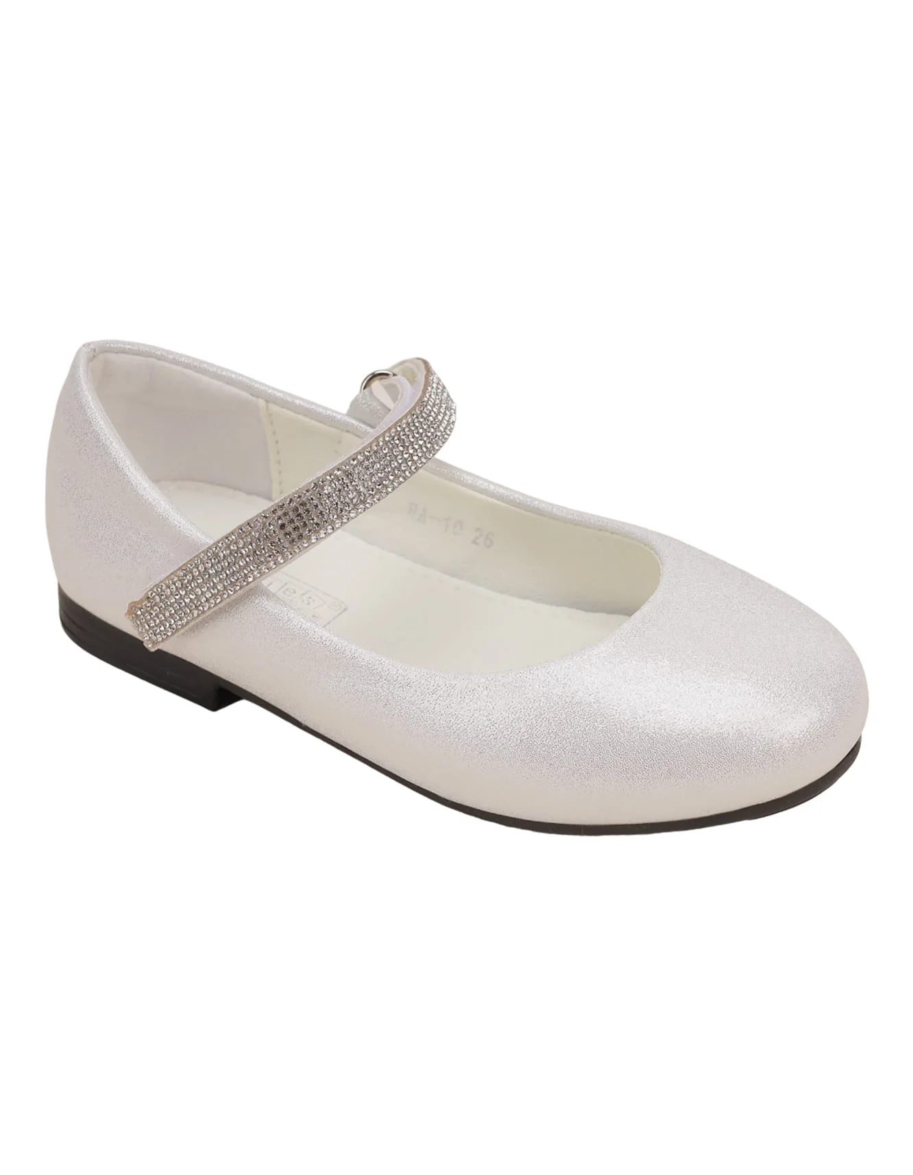 Shoes Glittery White with Diamontee Buckle - Toddler - Image 3