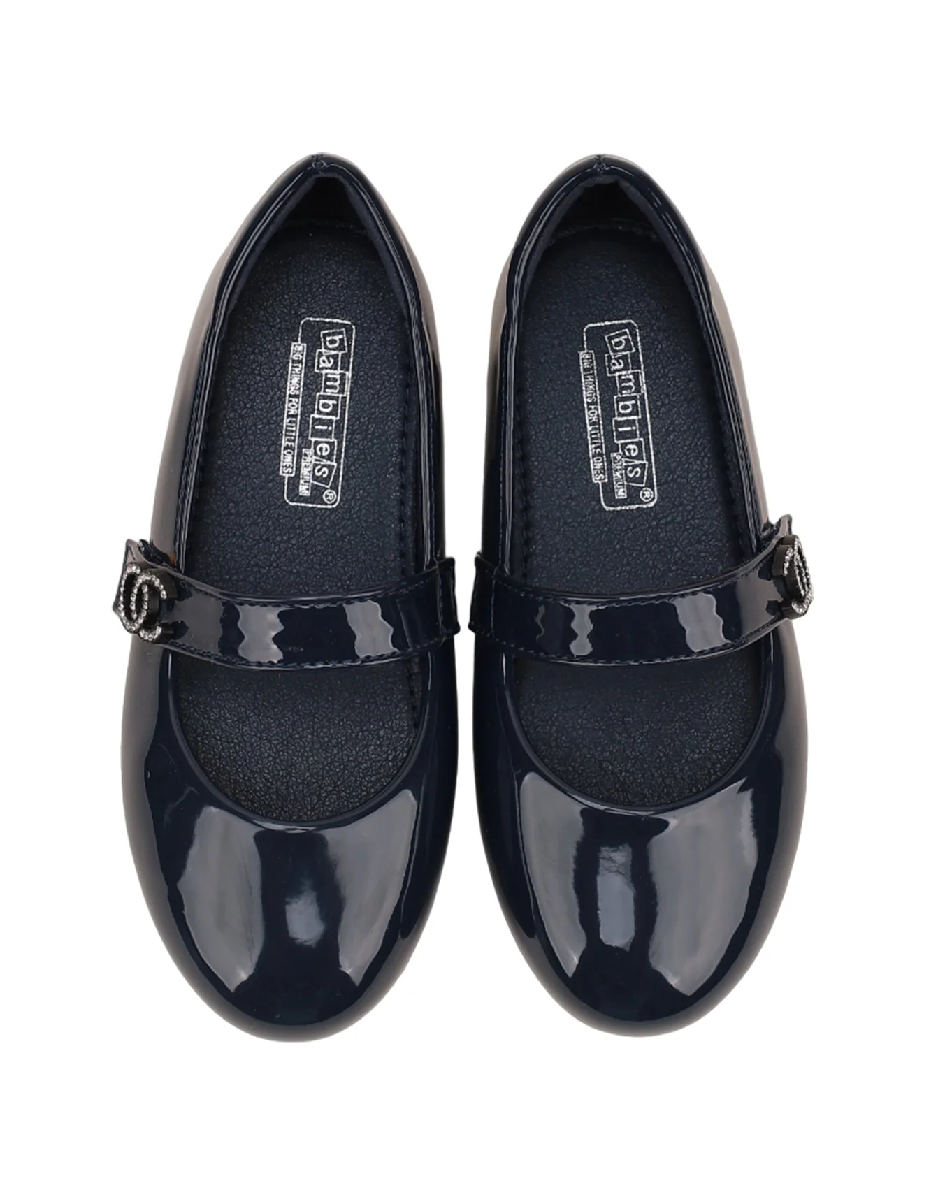 Shoes Shiny Navy Blue with Strap - Toddler - Image 2