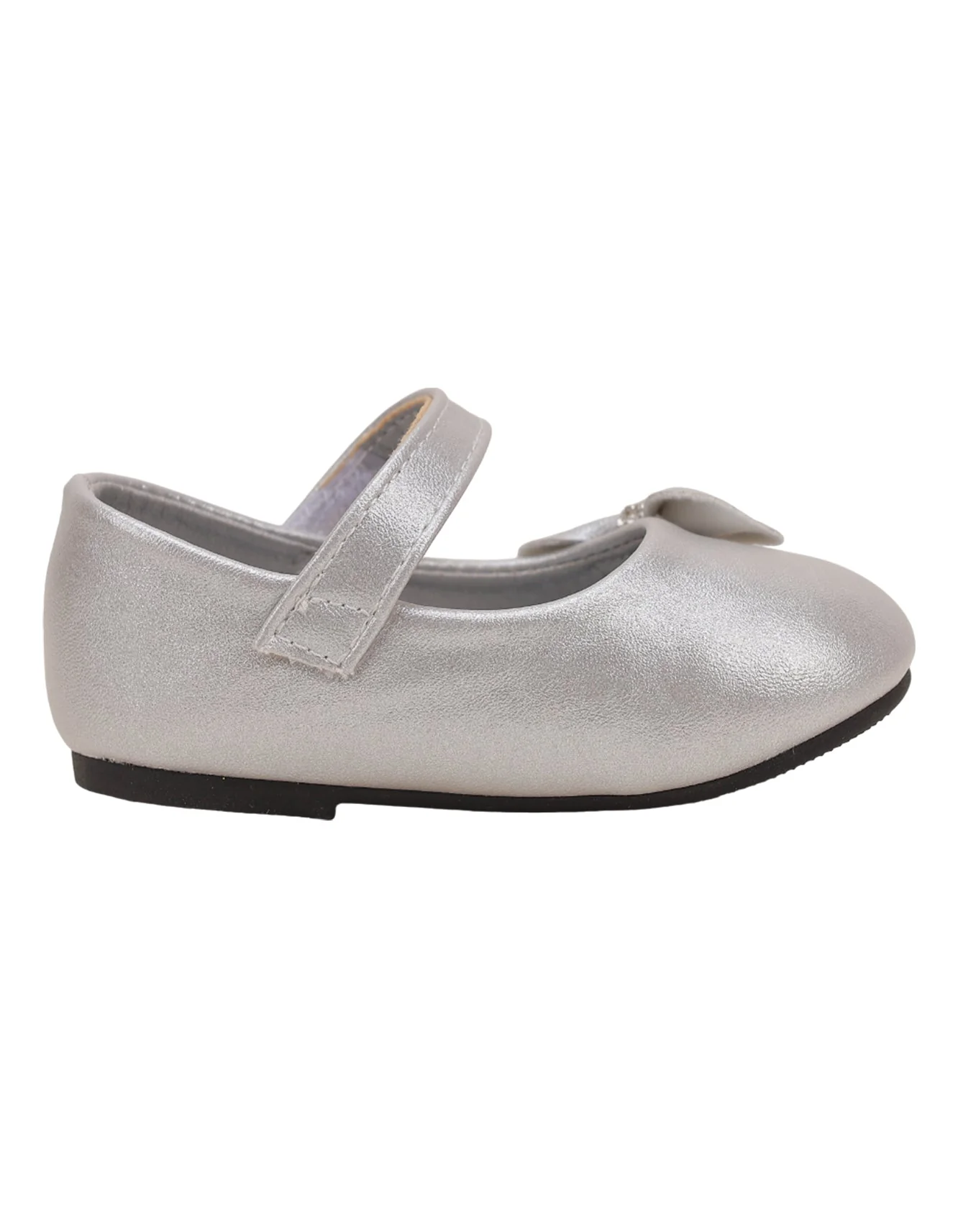 Shoes Shiny Silver with Bow for Girls - Infant - Image 4