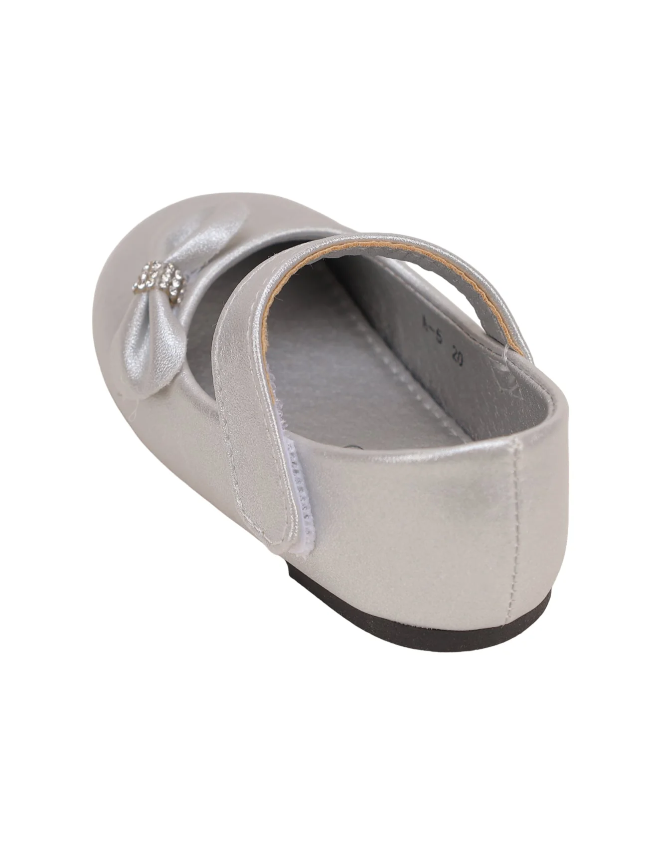 Shoes Shiny Silver with Bow for Girls - Infant - Image 5