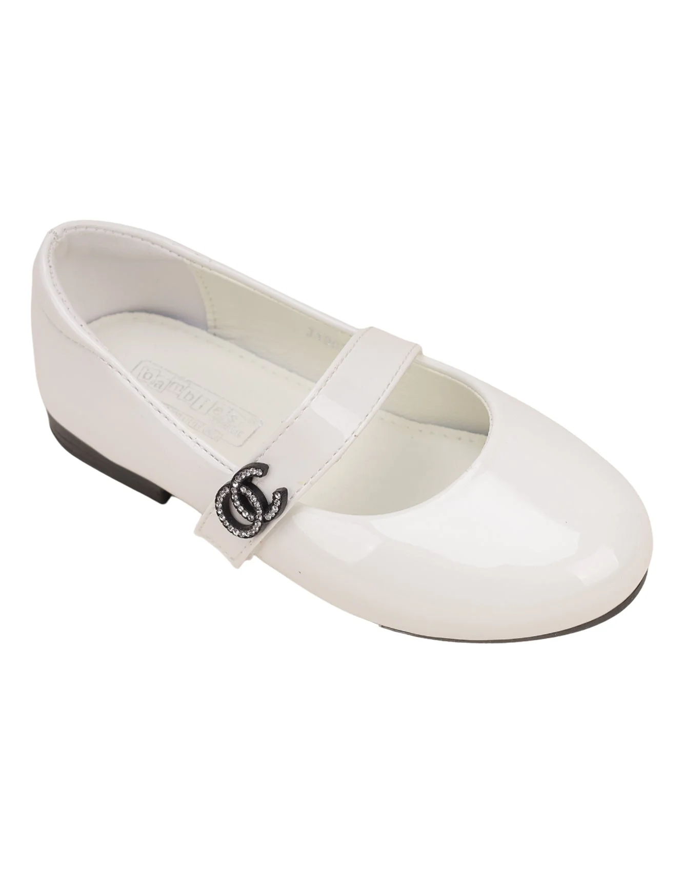Shoes Shiny White with Strap - Toddler - Image 3