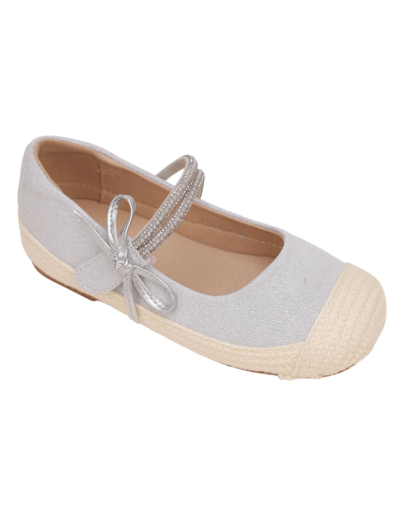 Shoes Silver with Diamontees & Bow Theme for Girls - Kids - Image 3