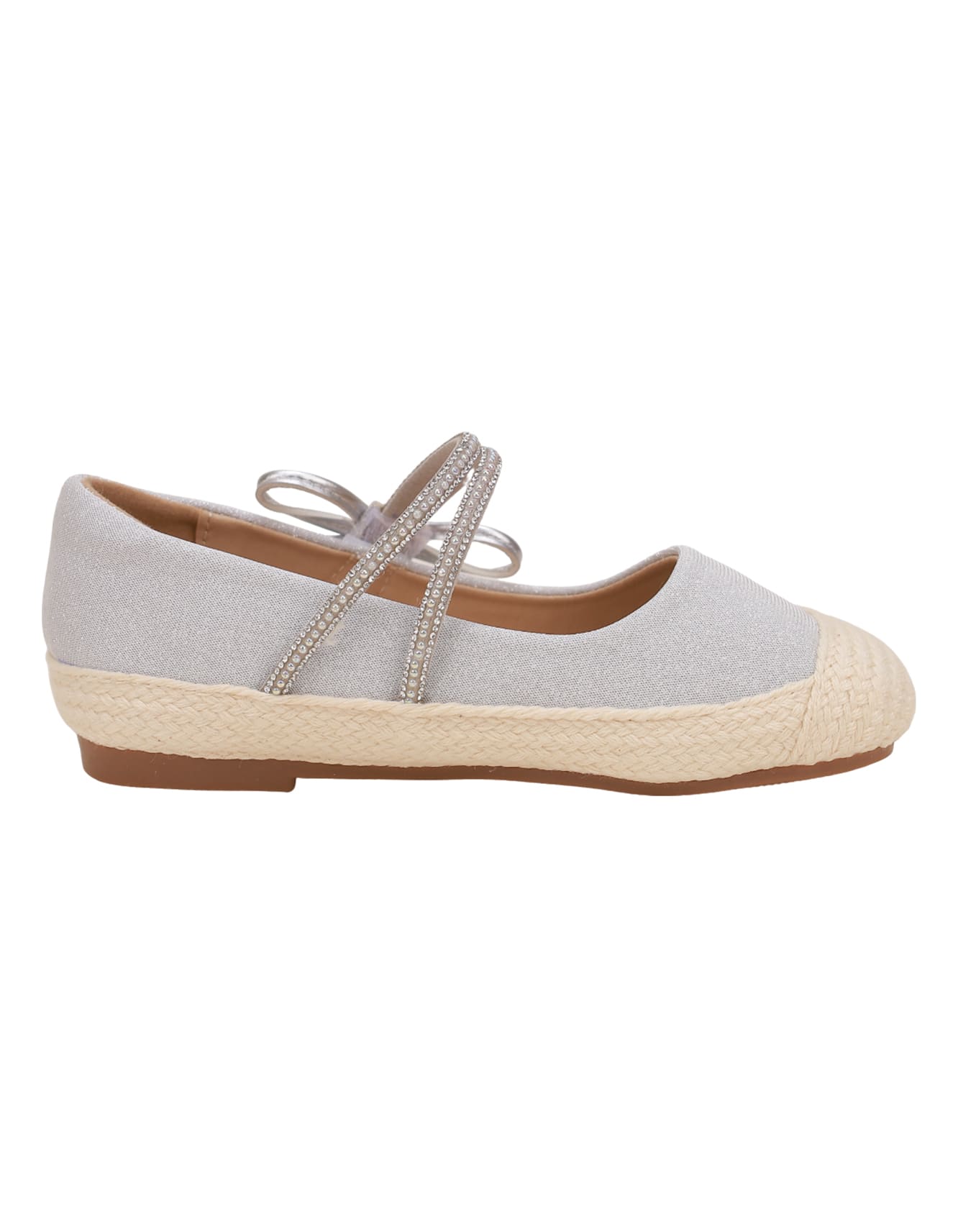 Shoes Silver with Diamontees & Bow Theme for Girls - Kids - Image 4