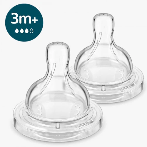 Silicone Teat Anti-Colic 3m+ Medium PK2 Philips AVENT® SCY763/02 at Zubaidas Official™ Pakistan