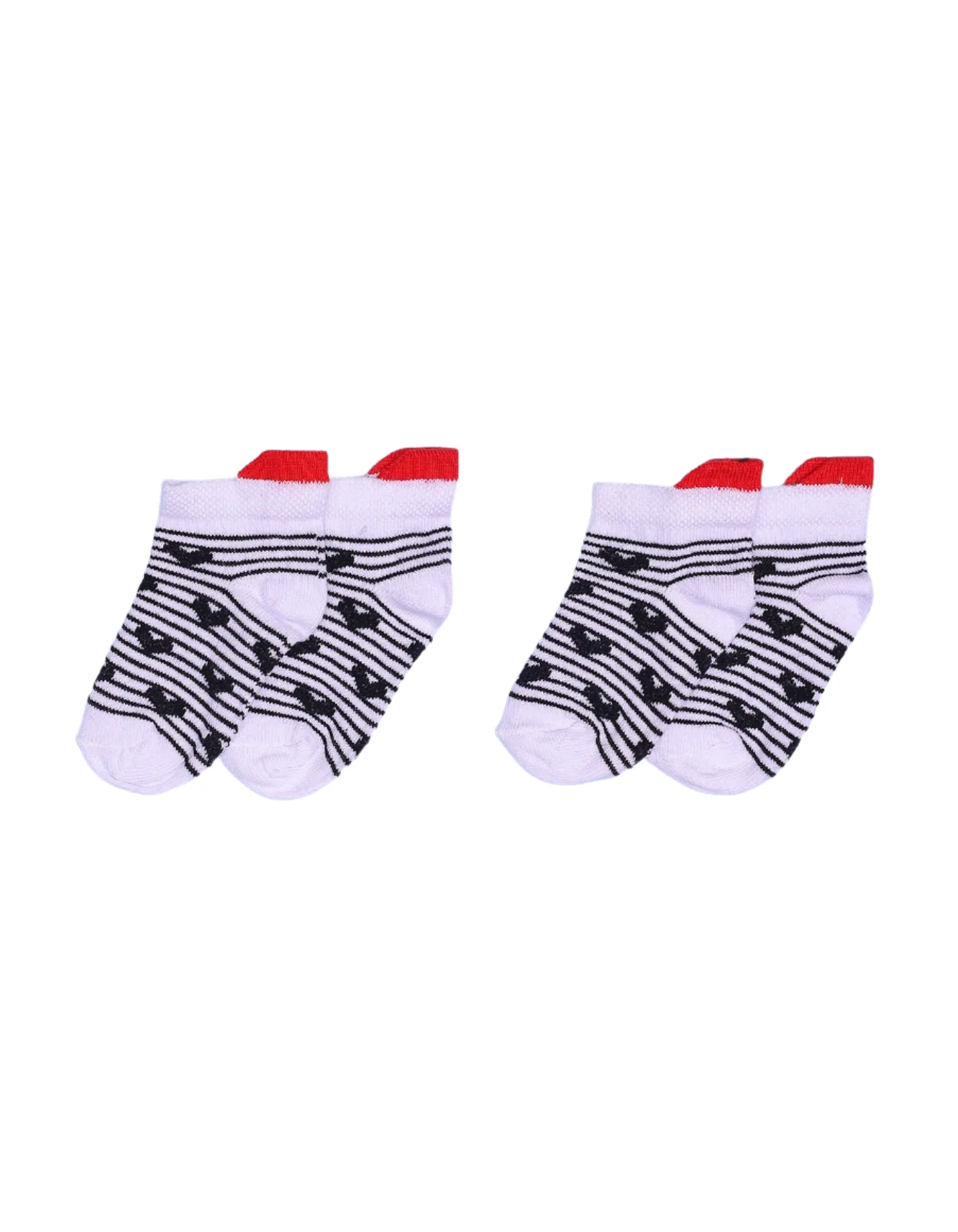 Socks White with Black Stripes Pack of 2