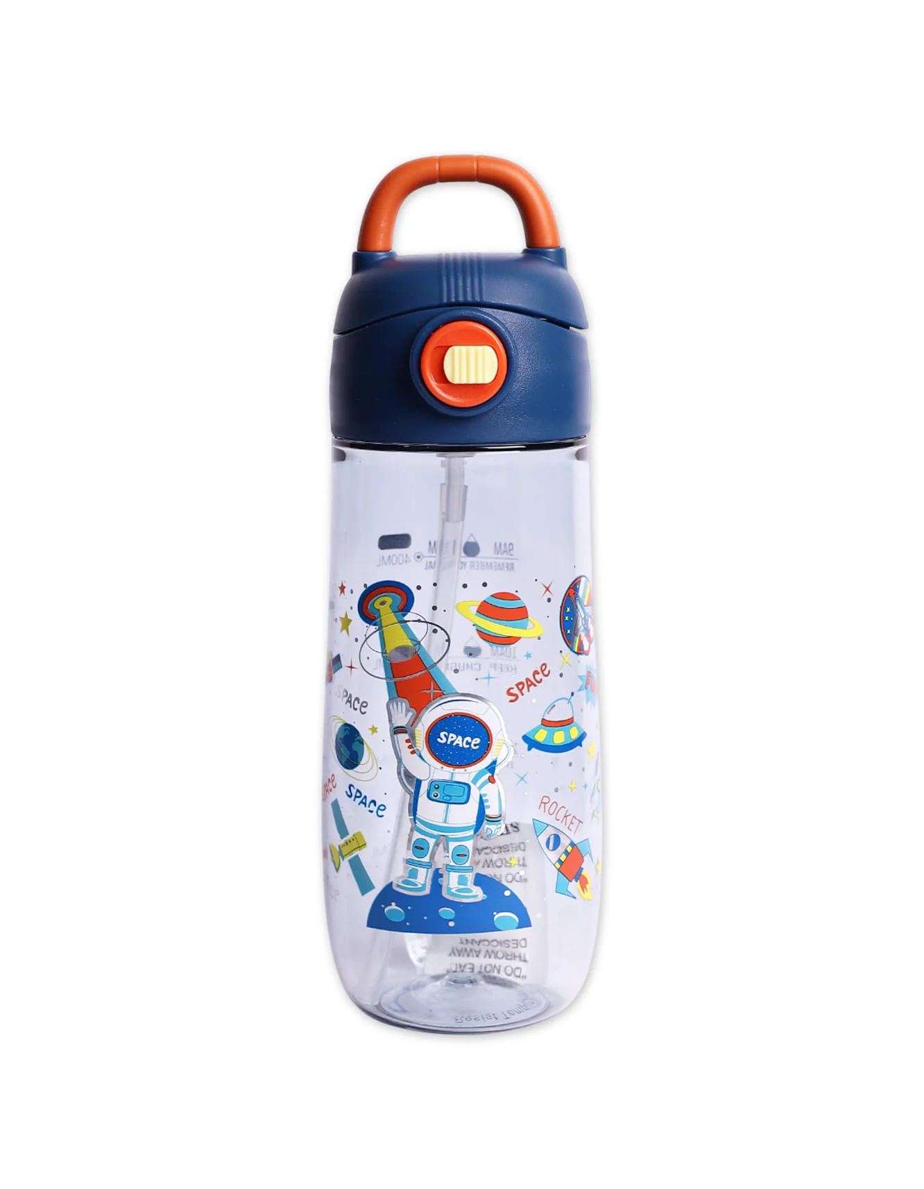 Water Bottle Space Theme with Straw at Zubaidas Official™ Pakistan