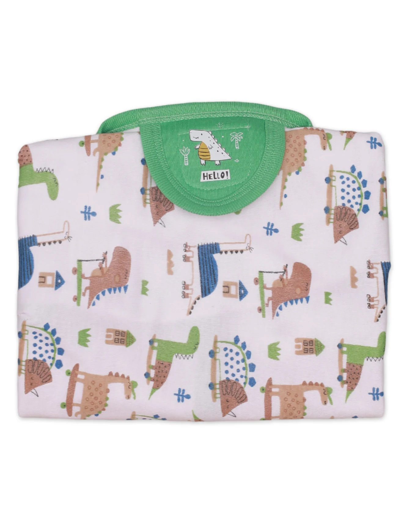 Zubaida's Swaddling Sheet Green Dinos Theme for Boys - Image 2