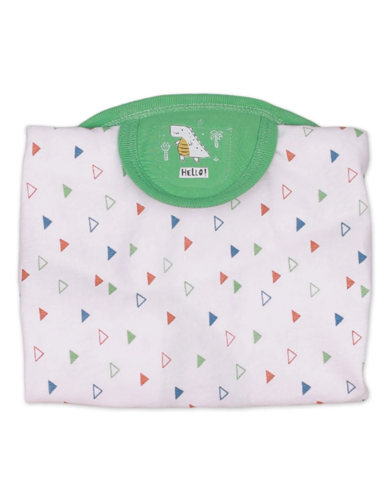 Zubaida's Swaddling Sheet Triangles Green Dinos Theme for Boys - Image 2