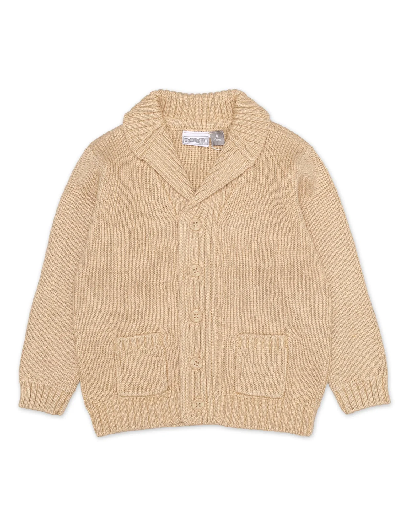 Zubaida's Sweater Collar Style Button Down Beige Toddler for Boys